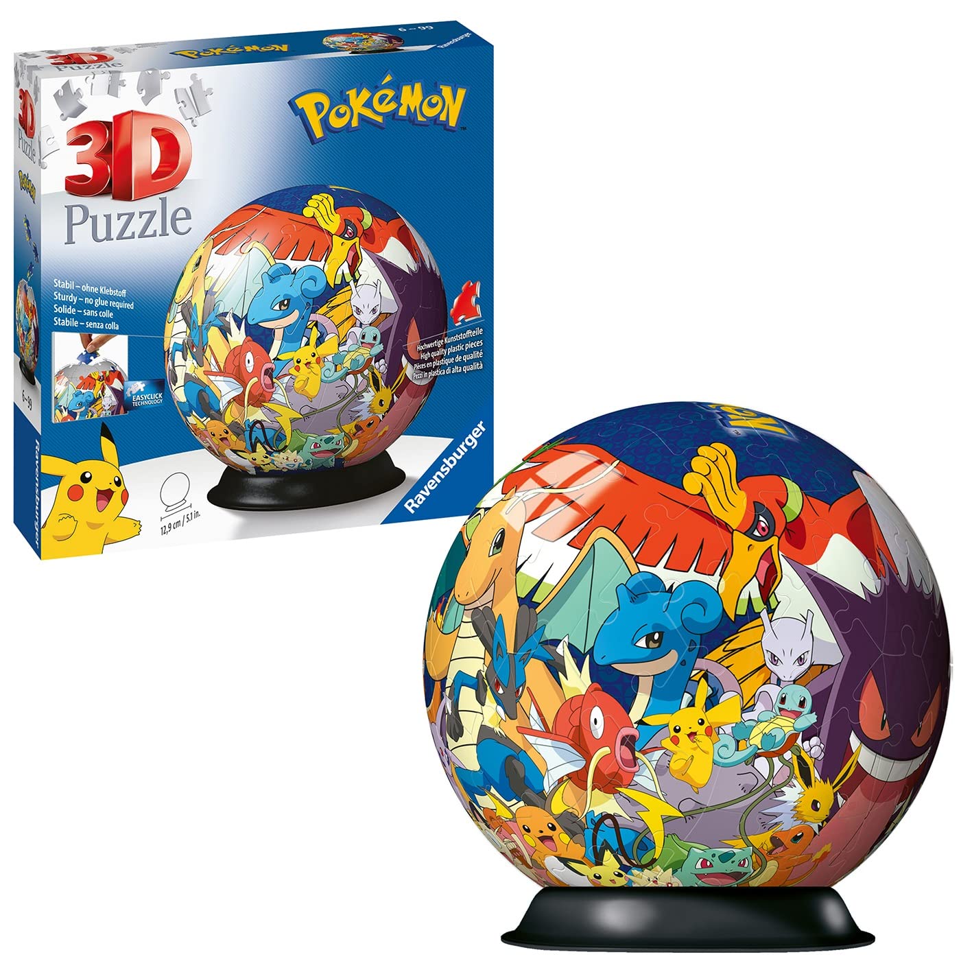 Ravensburger Pokémon 3D Jigsaw Puzzle Ball – 72-Piece Spherical Puzzle for Kids 6+