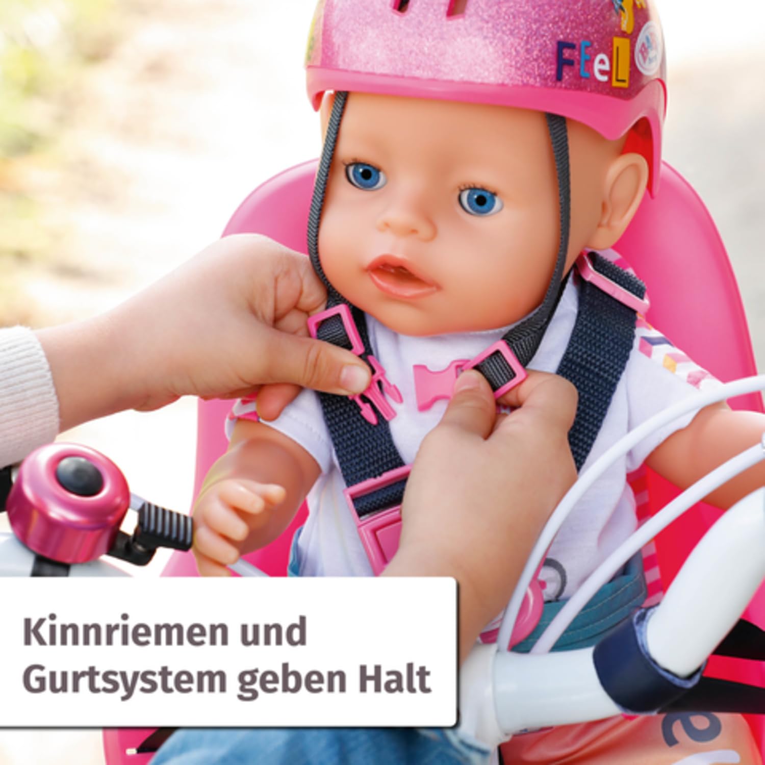 BABY Born 43 cm Doll Bike Helmet - Pink Glitter Safety Accessory for Kids 3+ 9