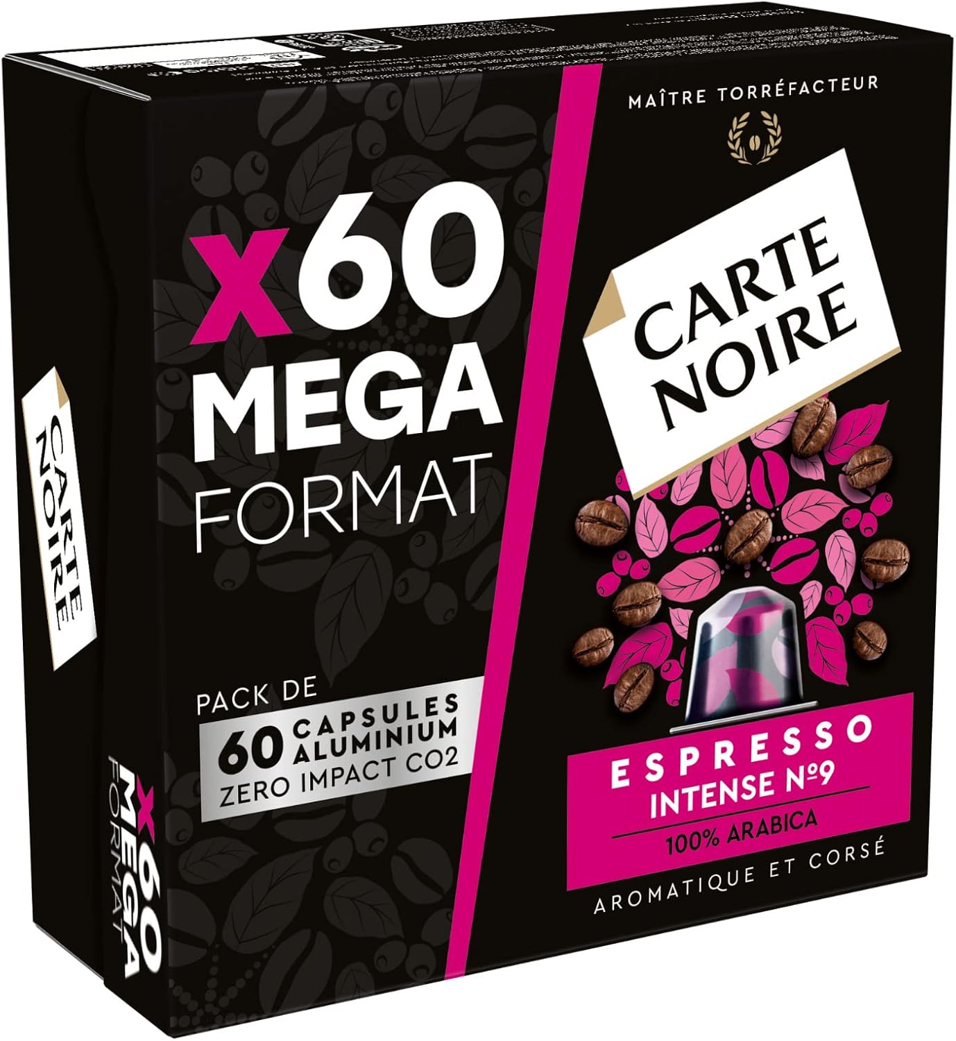 Carte Noire Espresso Intense - 100% Arabica Nespresso Compatible Aluminium Capsules, 60 Capsules