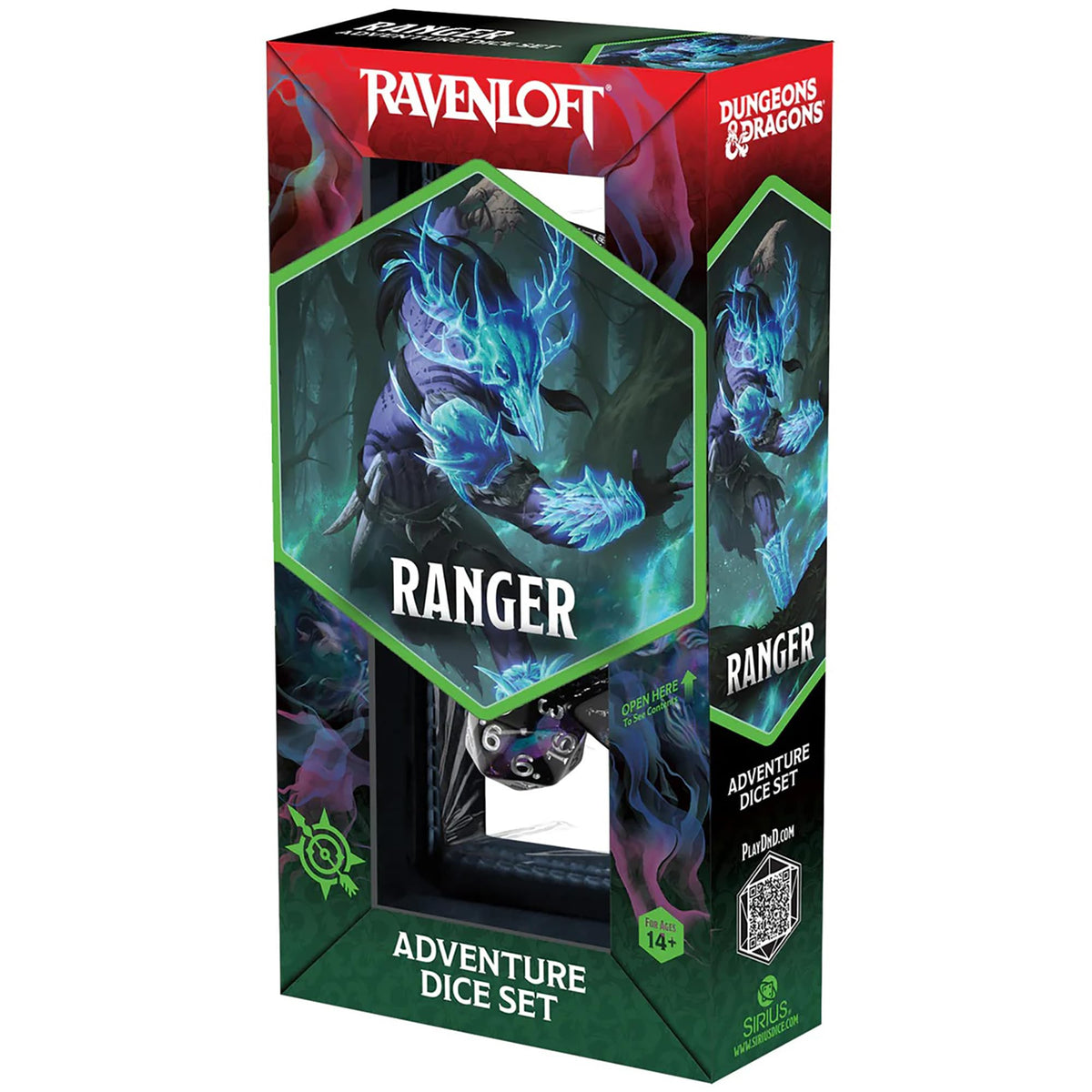GTS Distribution D&D Adventure Dice - Ranger: Black & Blue - 14pc RPG Dice Set