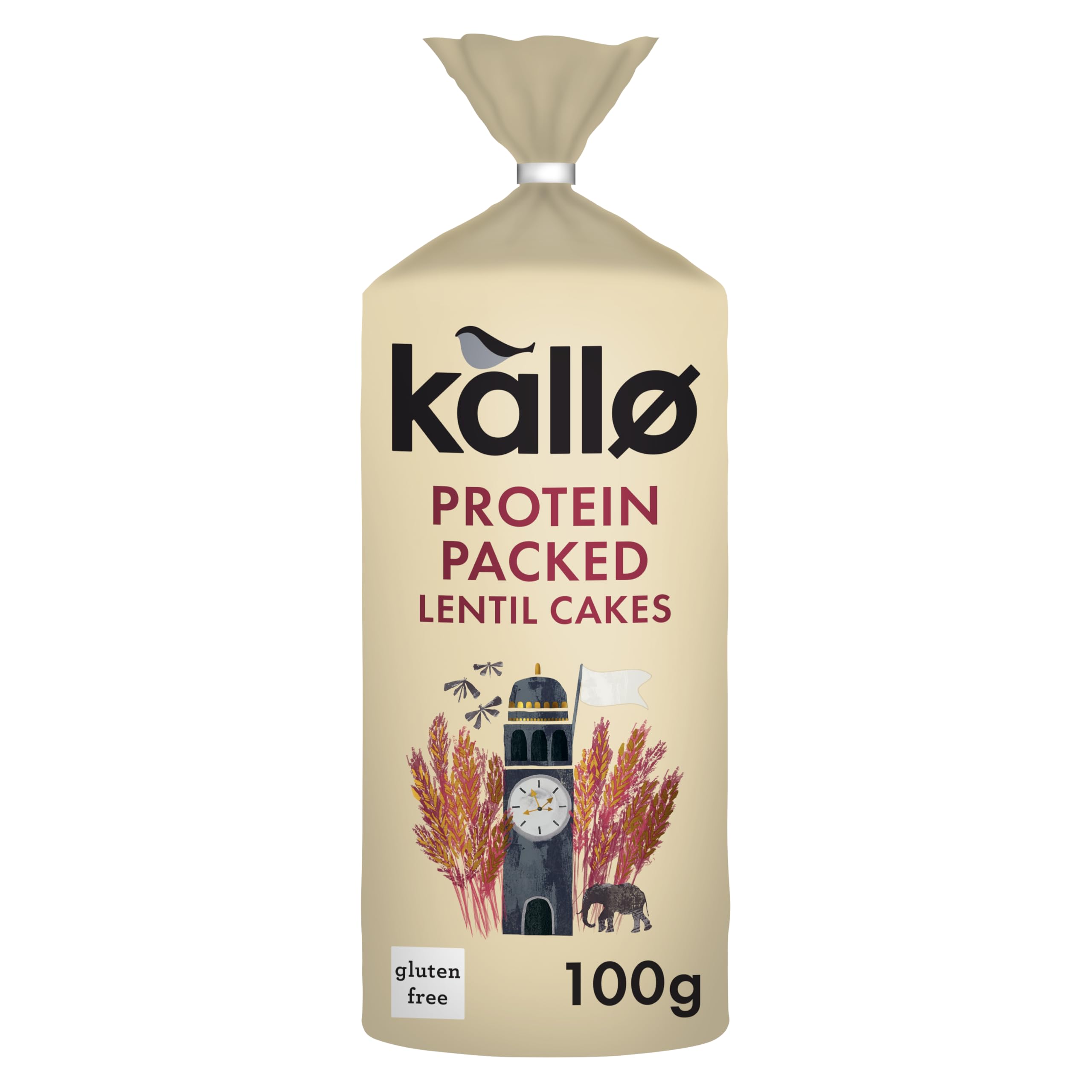 Kallo Protein Packed Lentil Cakes - High Protein, Gluten Free, Vegan Snack | 100g