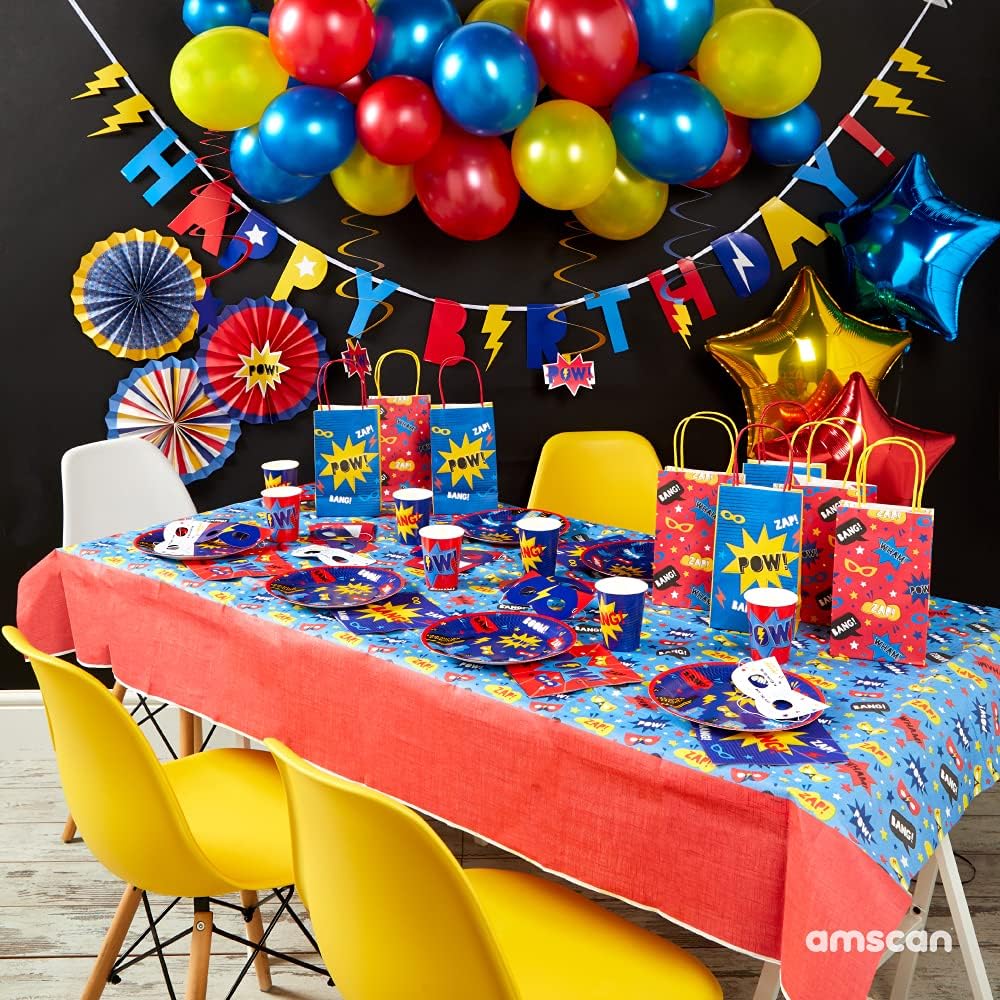 Amscan Superhero Birthday Party Paper Table Cover - 1.8 m 3