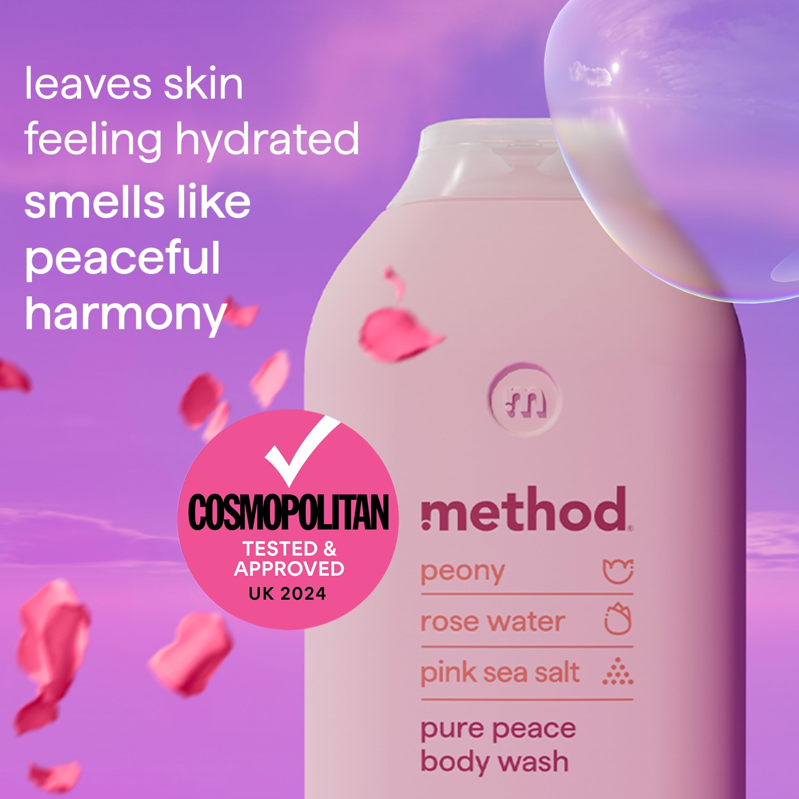 Method - Pure Peace Body Wash (Shower Gel) with Peony, Rose Water & Pink Sea Salt 7