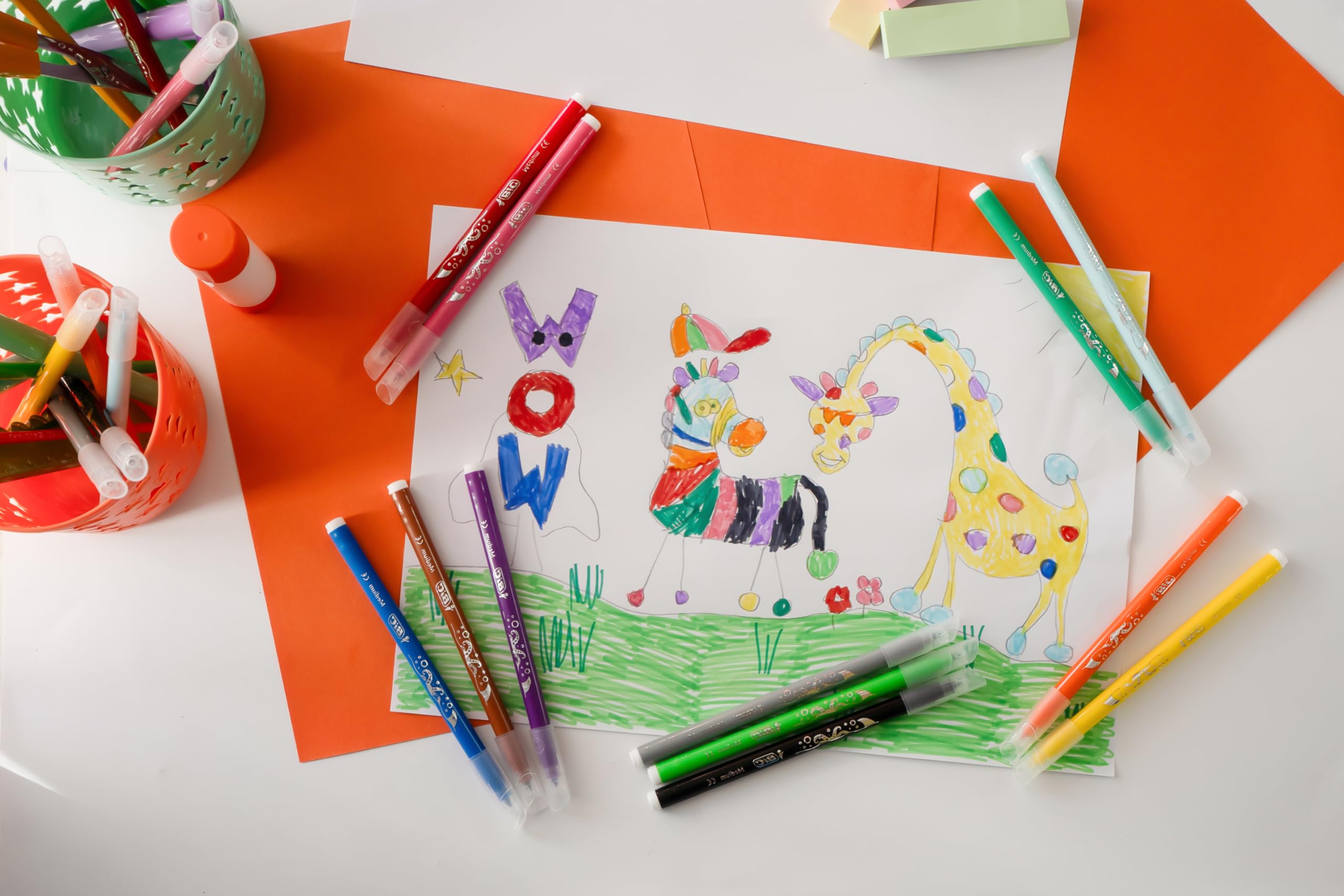 BIC Kids Kid Couleur Felt Tip Pens - Assorted Colors Medium Point Washable Markers for Kids, Pack of 12 31