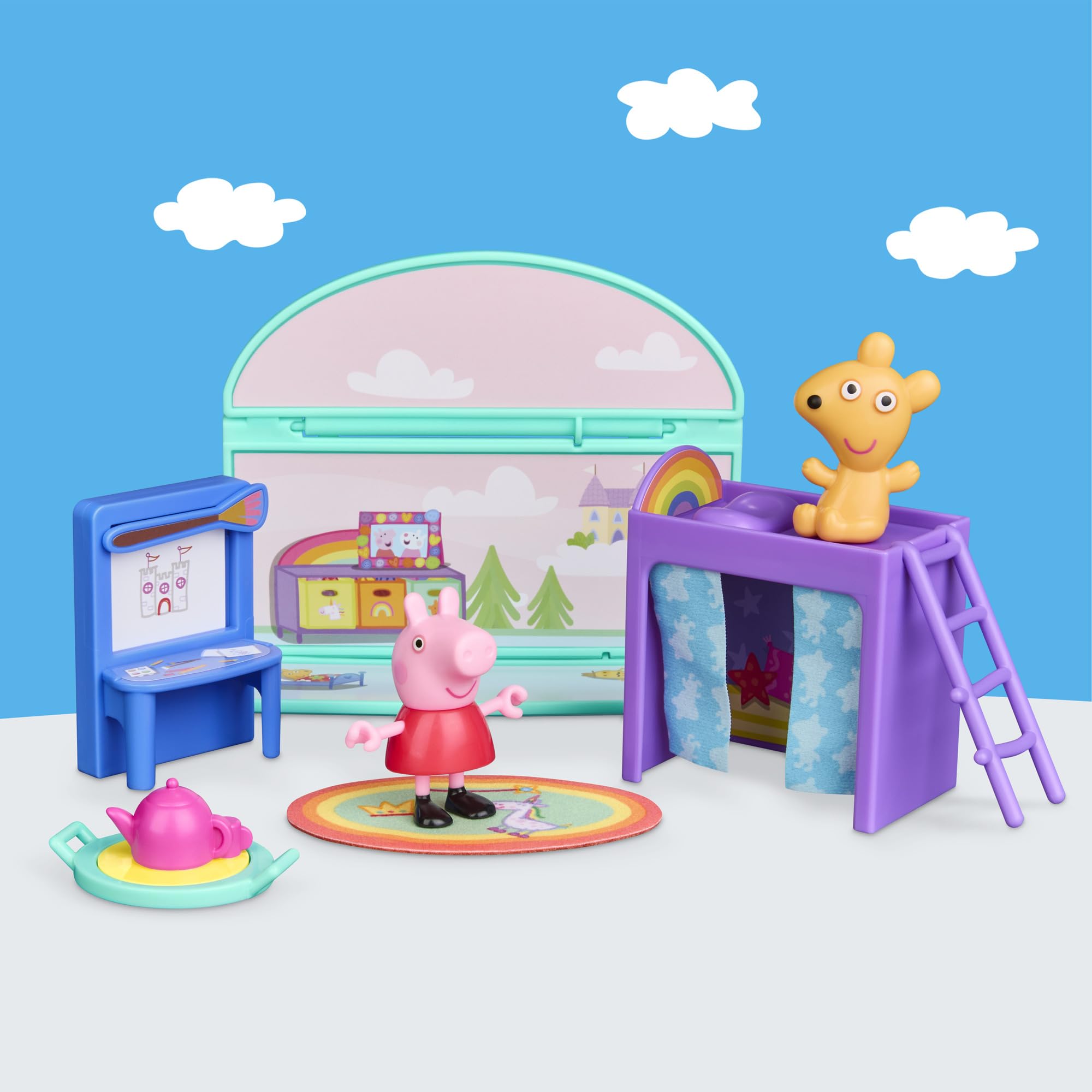 Peppa Pig Peppa's Bedroom Playset with 7.5-cm Figure | 8 Pieces | Ages 3+ 8