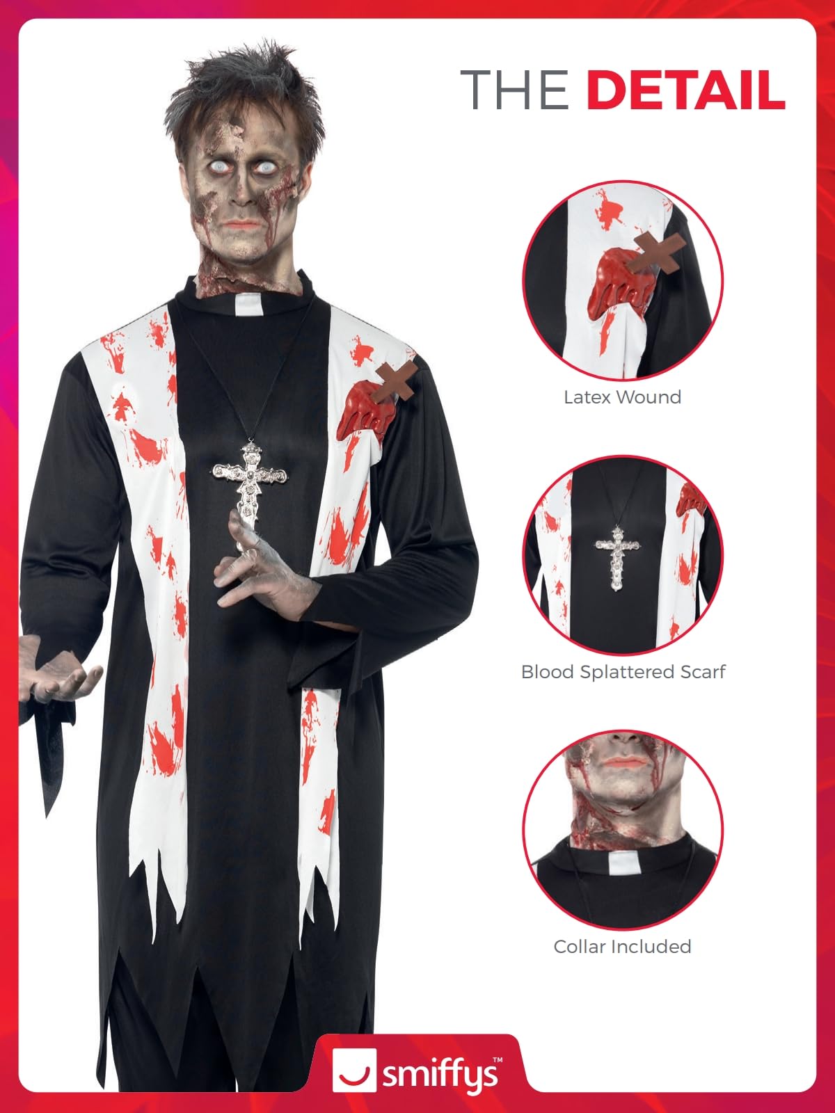 Smiffys Zombie Priest Costume - Adult Men's Size L 8