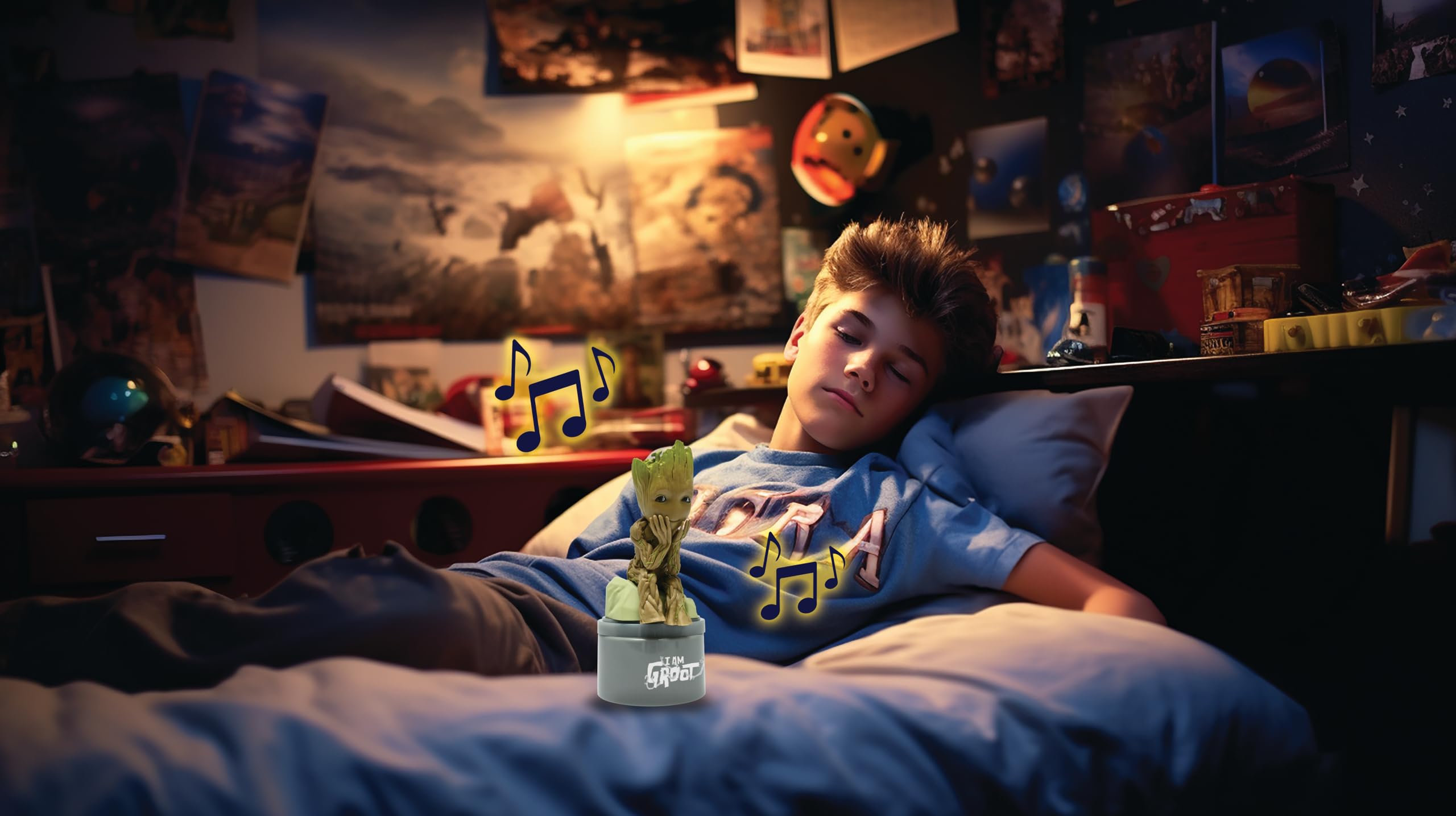 Lexibook Marvel Guardians of the Galaxy Groot Nightlight with Speaker - Grey/Brown 11