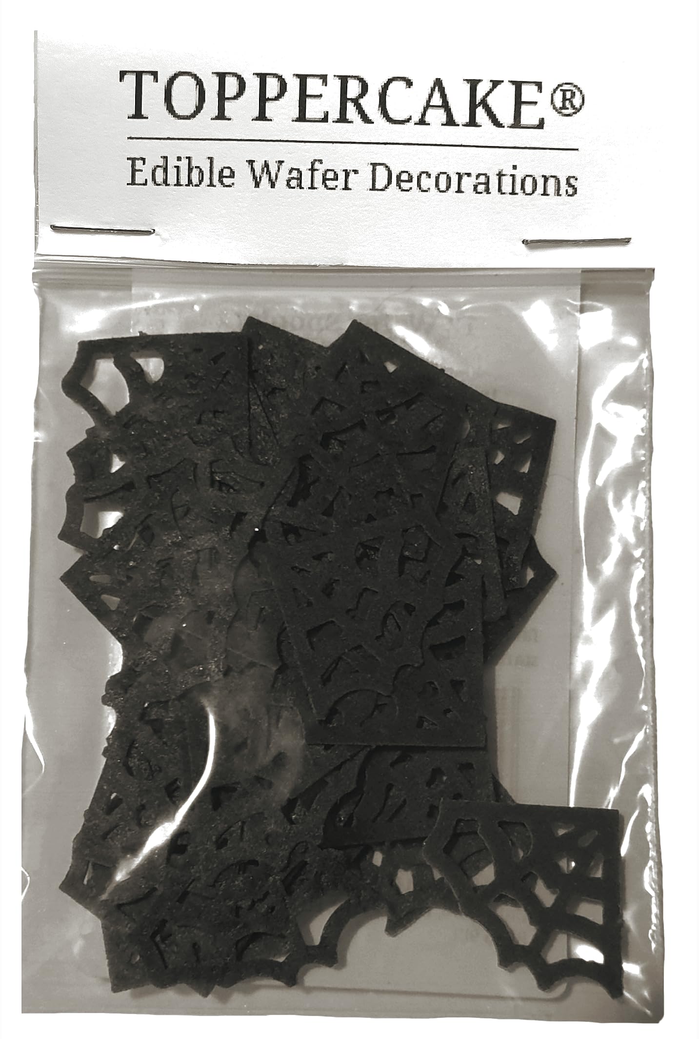 Toppercake Edible Spooky Spider Web Halloween Wafer Cupcake Topper Decor - 12 Pack