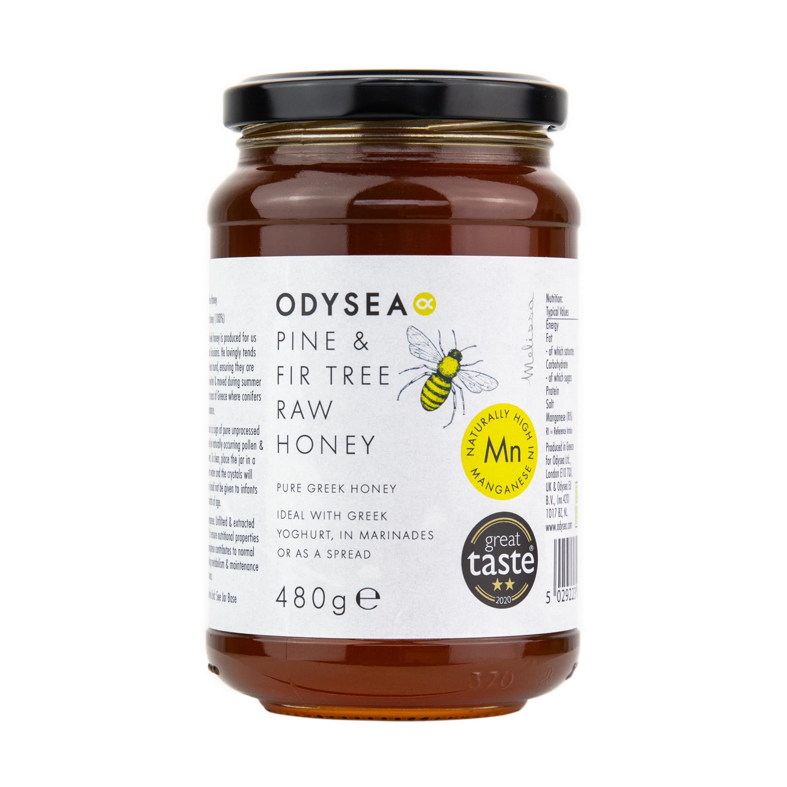 Odysea Pine & Fir Tree Honey, 480g – 100% Pure Raw Greek Honey