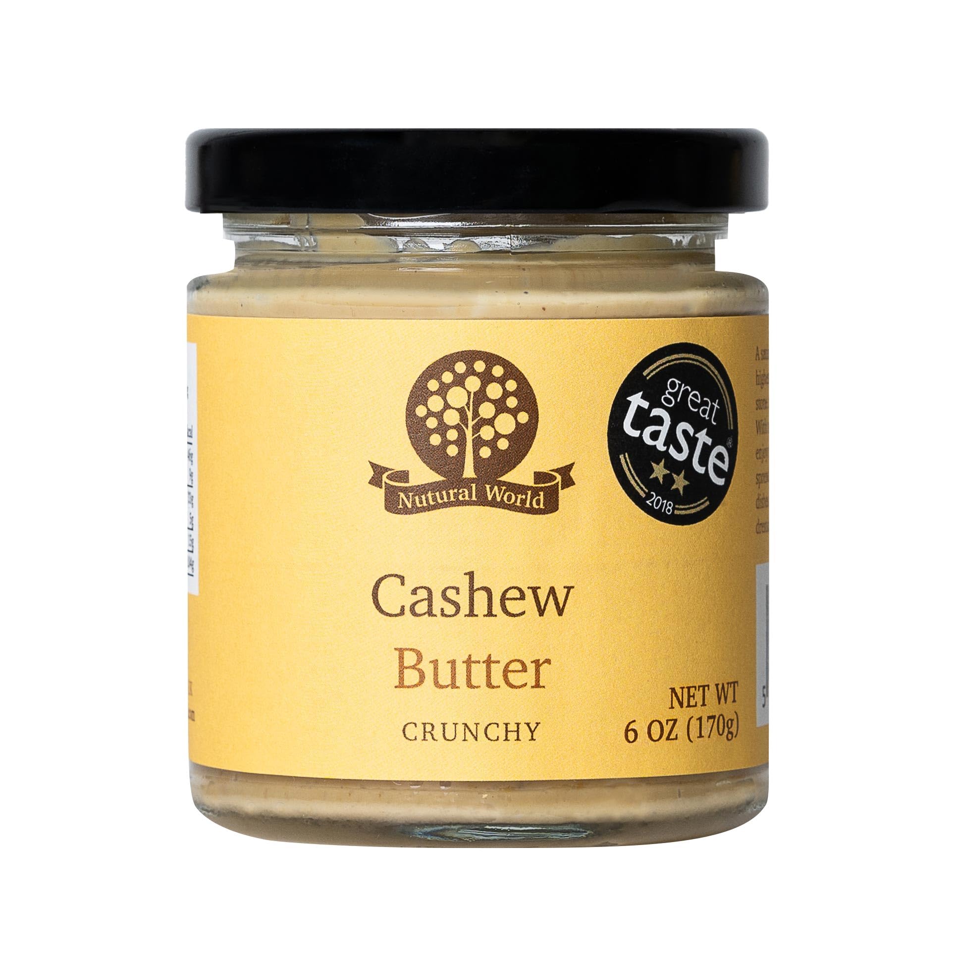 Nutural World - Crunchy Cashew Nut Butter (170g) - Great Taste Award Winner