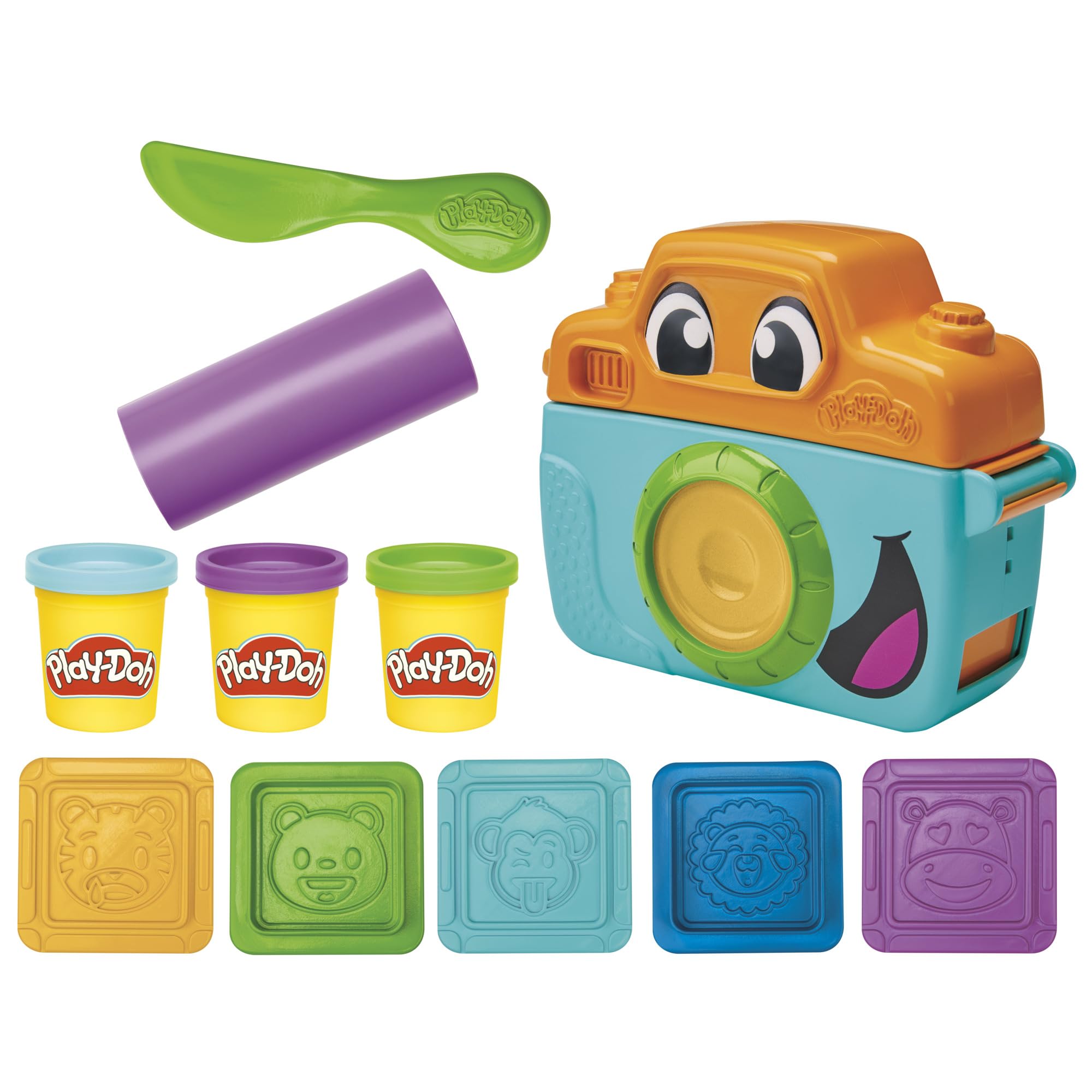 Play-Doh Photo Fun Toy Camera Starter Set - Squeeze & Stamp Animal Faces for Ages 2+