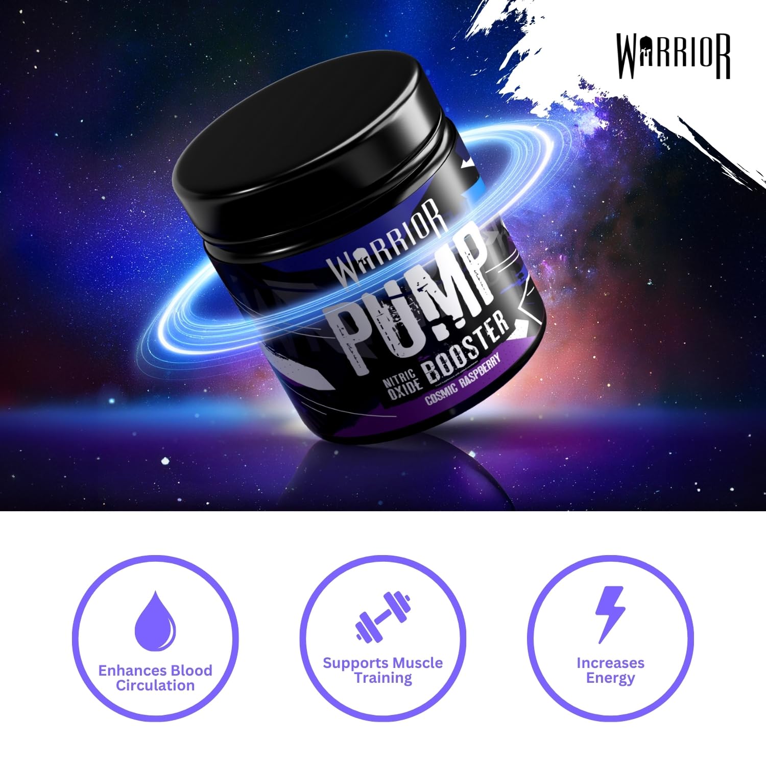 Warrior Pump Pre Workout Powder - Non Stim & Caffeine Free Pump Booster | 225g