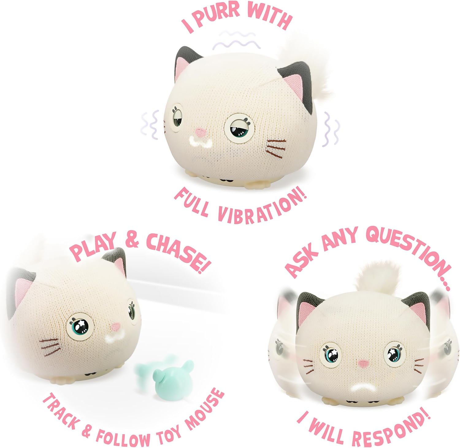 Teksta Purro The Interactive Smart Kitty - Plush Electronic Pet Toy for Kids 5+ 5