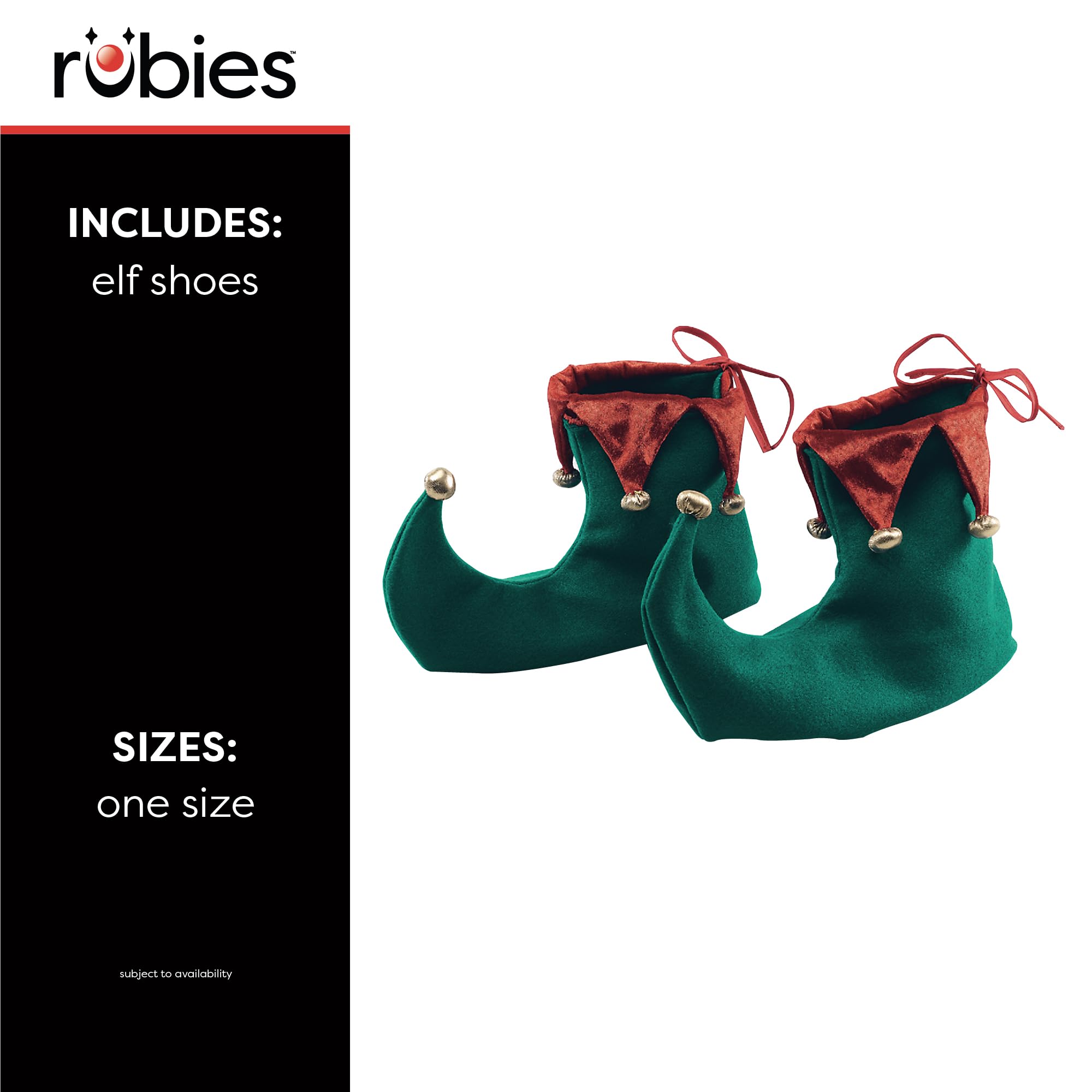 Bristol Novelty Christmas Elf Shoes Costume - 1 Pair Adult Unisex Green Red Gold 9