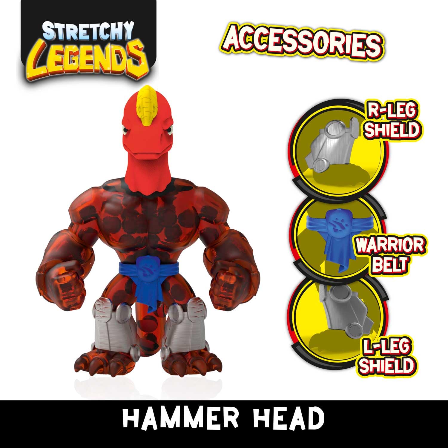 STRETCHY LEGENDS Hammer Head Action Figure - Stretchy Squishy Toy for Kids 3 Years and Up 7