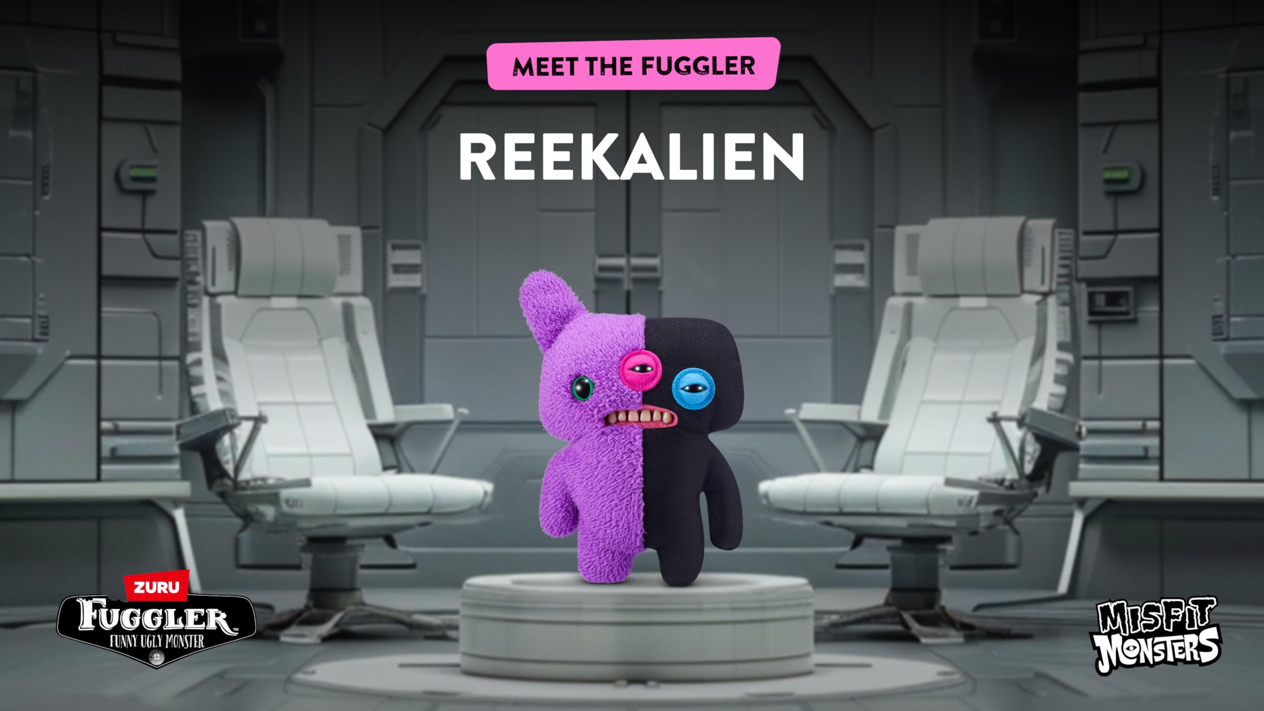 Fuggler Misfit Monsters 9-inch Series 1 - Reekalien Purple & Black Plush Toy by ZURU 3