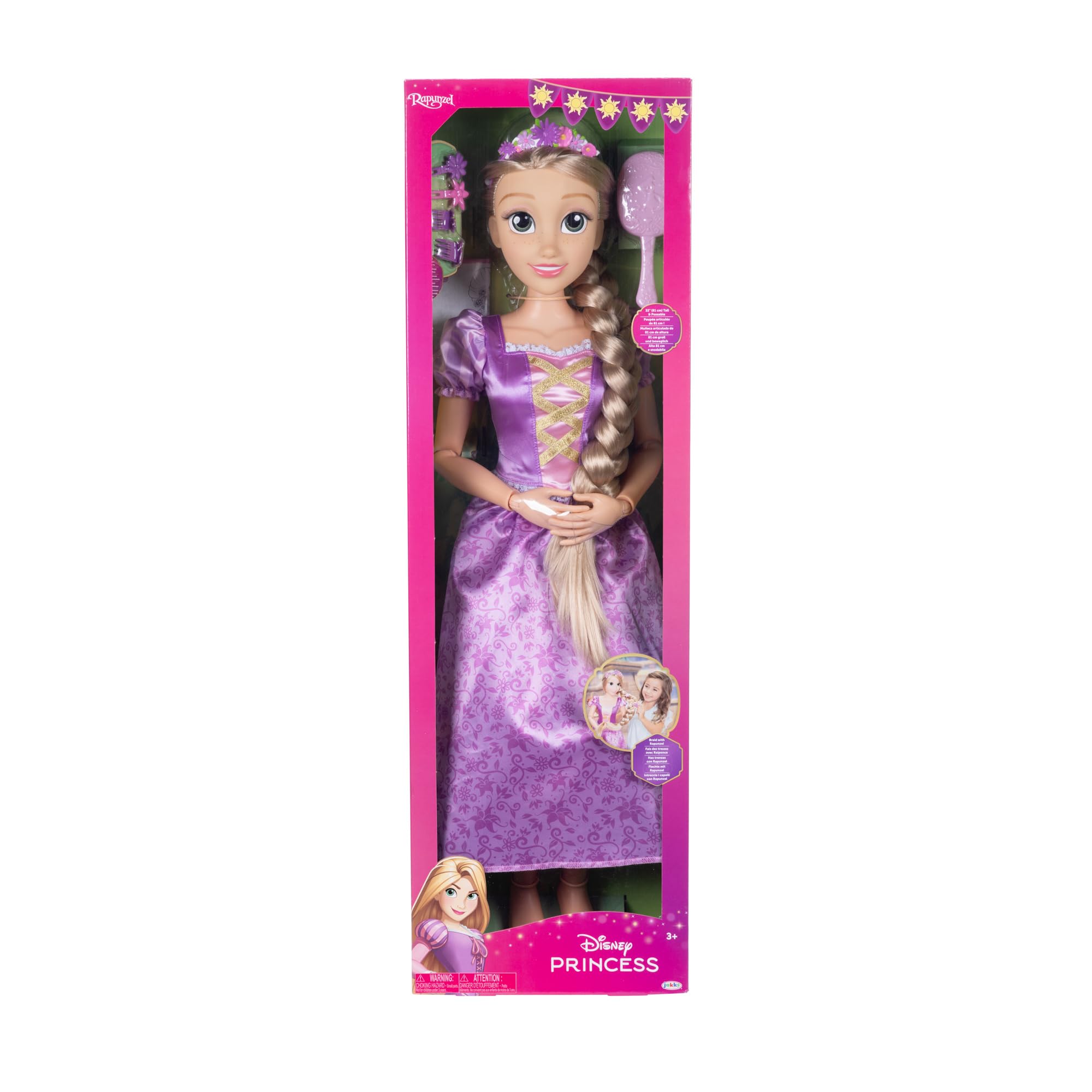 Disney Princess Playdate Rapunzel Doll - 32 Inches Tall | Highly Articulated | Includes Hair Accessories 7