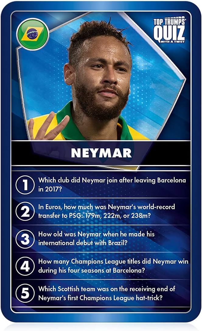 Top Trumps World Football Stars Quiz Game - Blue 6