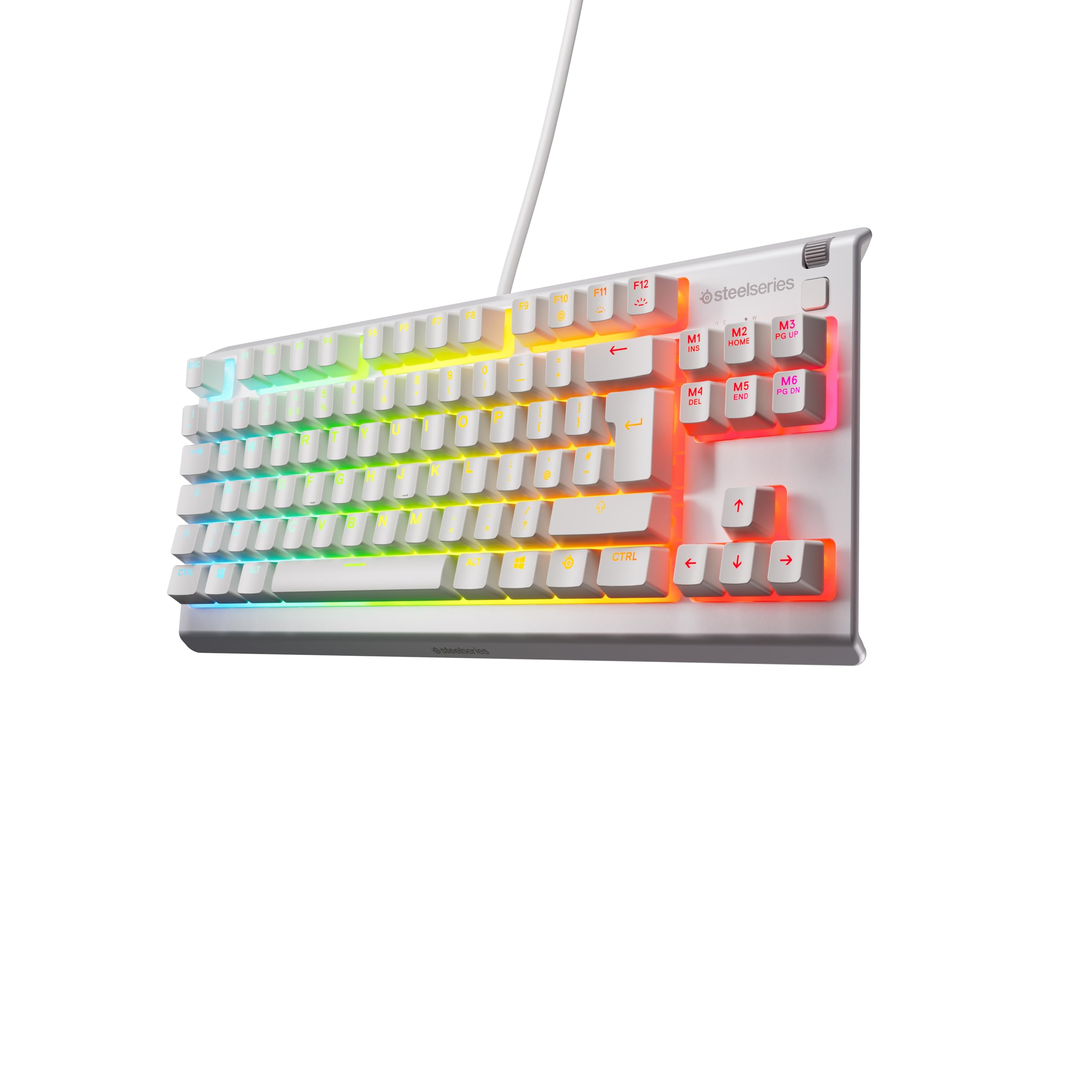 SteelSeries Apex 3 TKL White RGB Gaming Keyboard - UK Layout - 8-Zone RGB - Whisper-Quiet Switches - Water Resistant 5