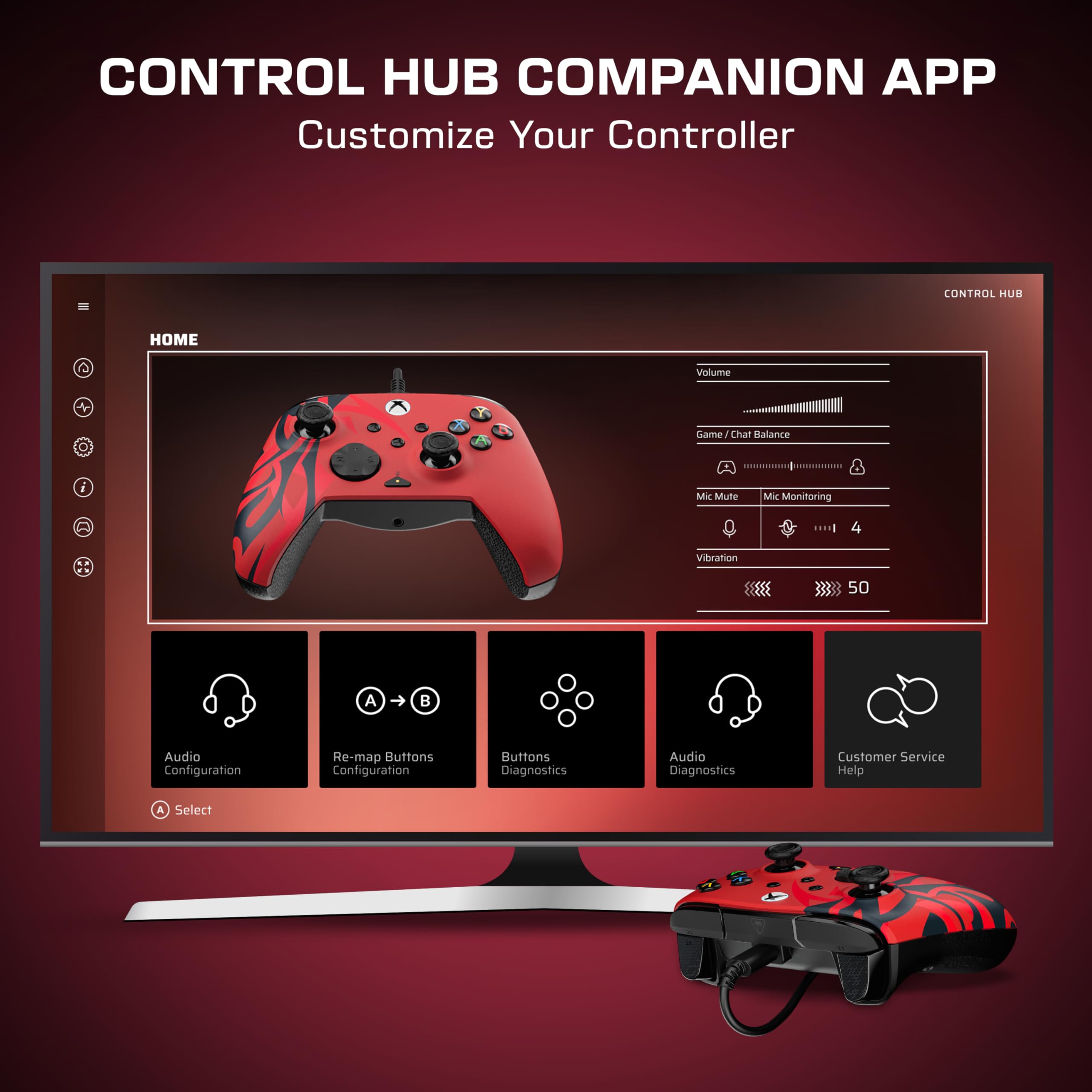 Turtle Beach Rematch Advanced Spirit Red Wired Gaming Controller for Xbox Series X|S, Xbox One, PC 4