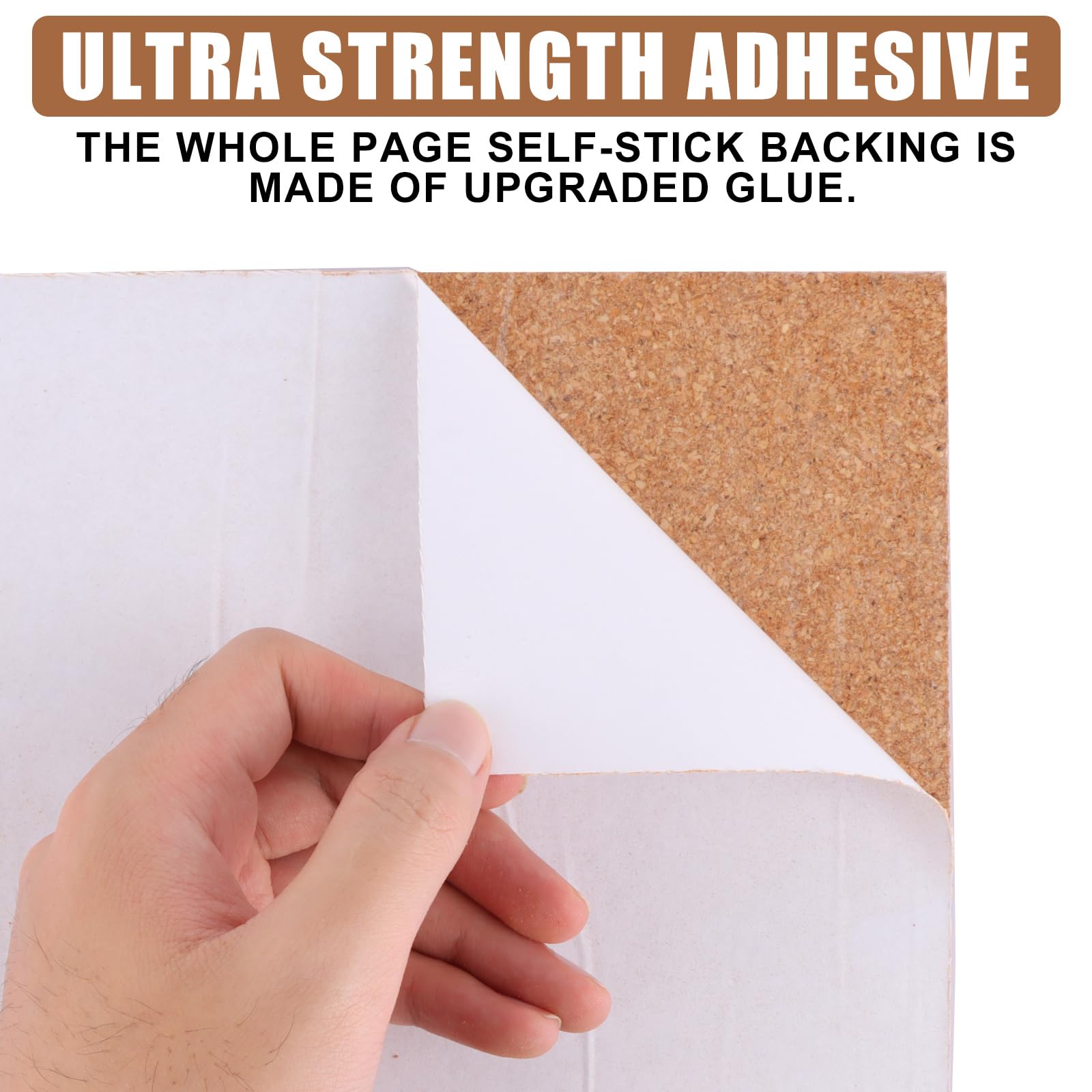 ASelected 8 Pcs Square Cork Boards - Self-Adhesive Natural Cork Tiles for Wall Display | 200x200x5mm 4
