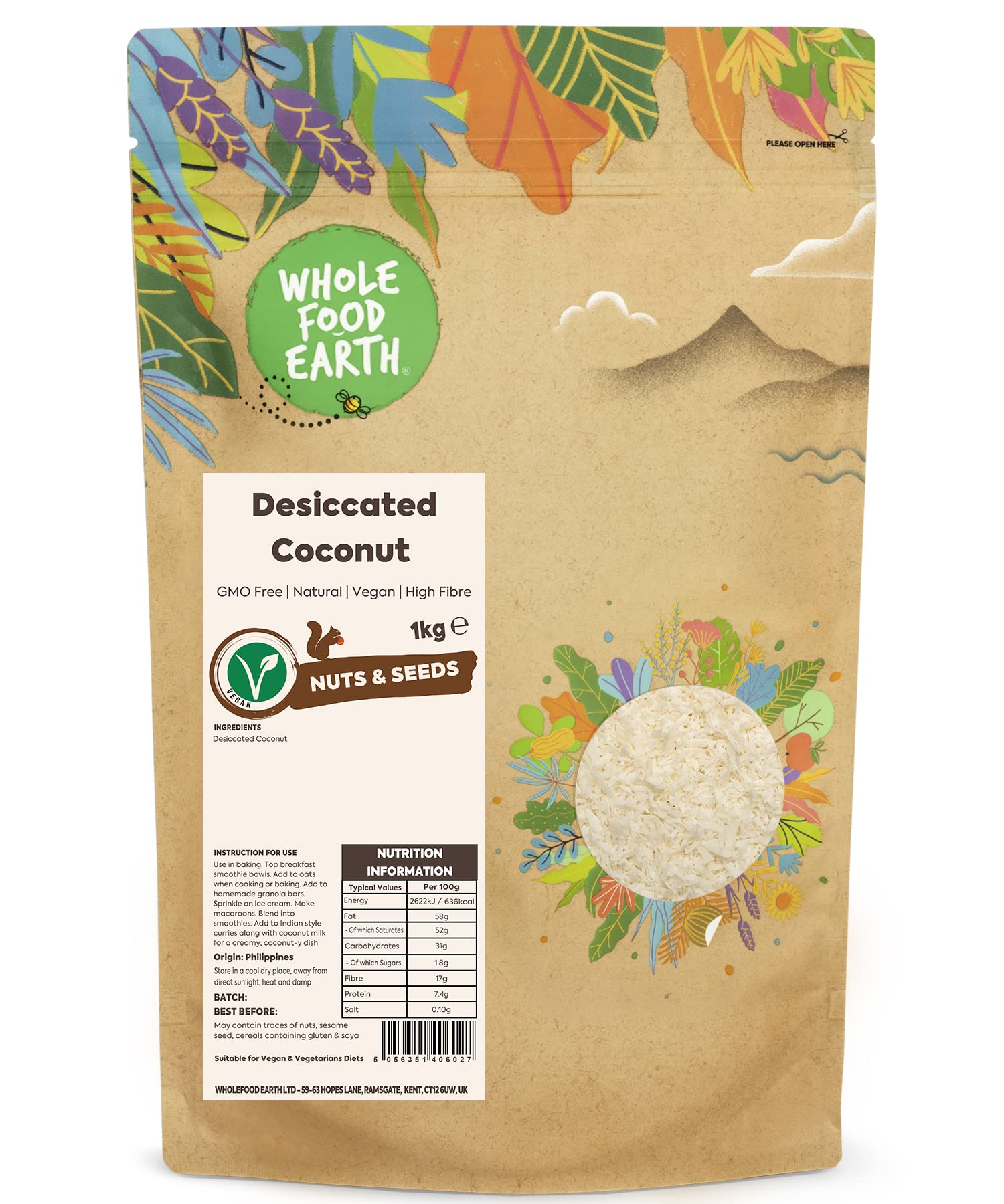 Wholefood Earth - Desiccated Coconut (1 kg)
