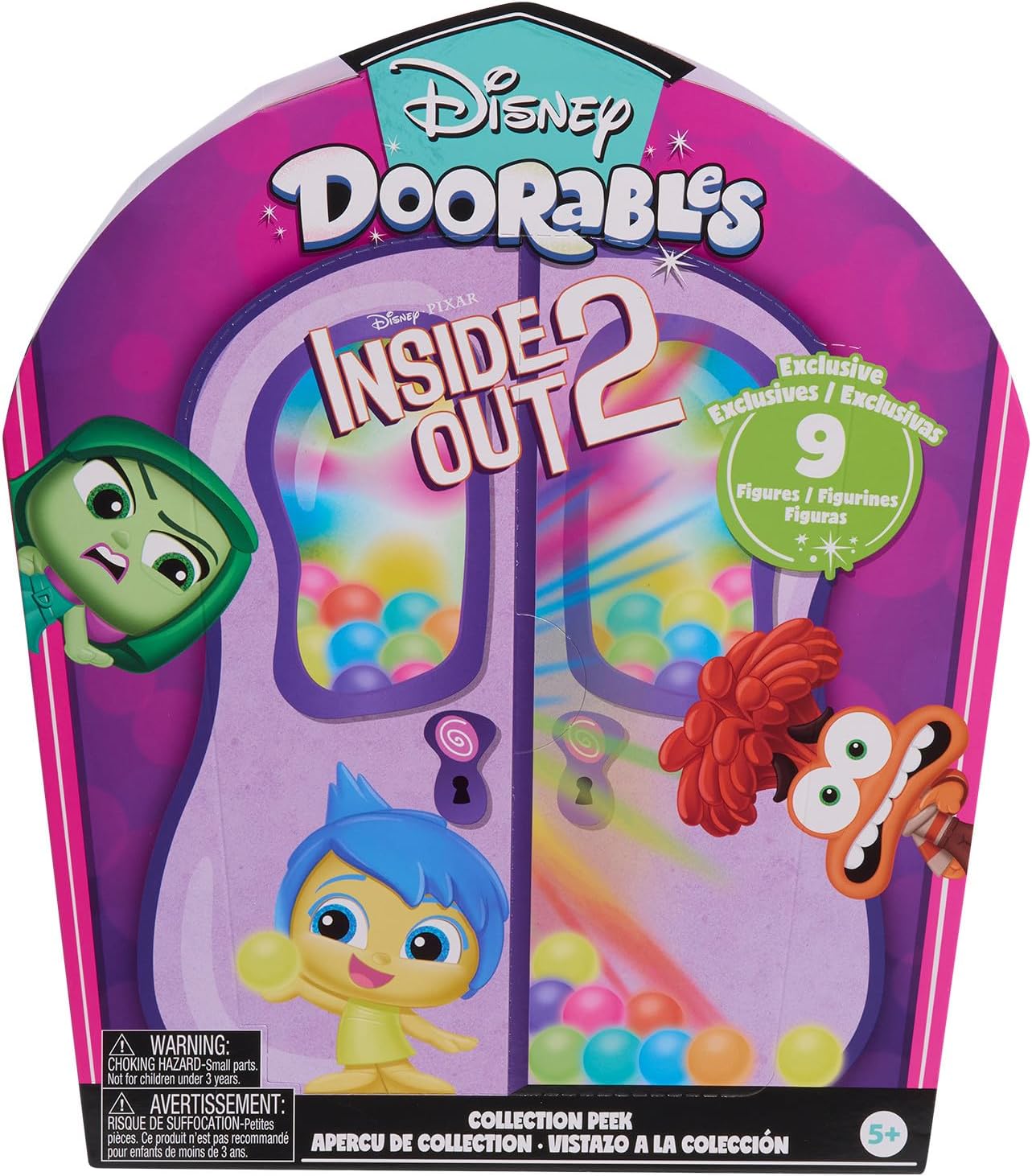 Just Play Disney Doorables Inside Out 2 - Joy, Anger, Sadness, Disgust, Fear, Embarrassment, Envy, Anxiety, Ennui Collection Peek (44864) 3