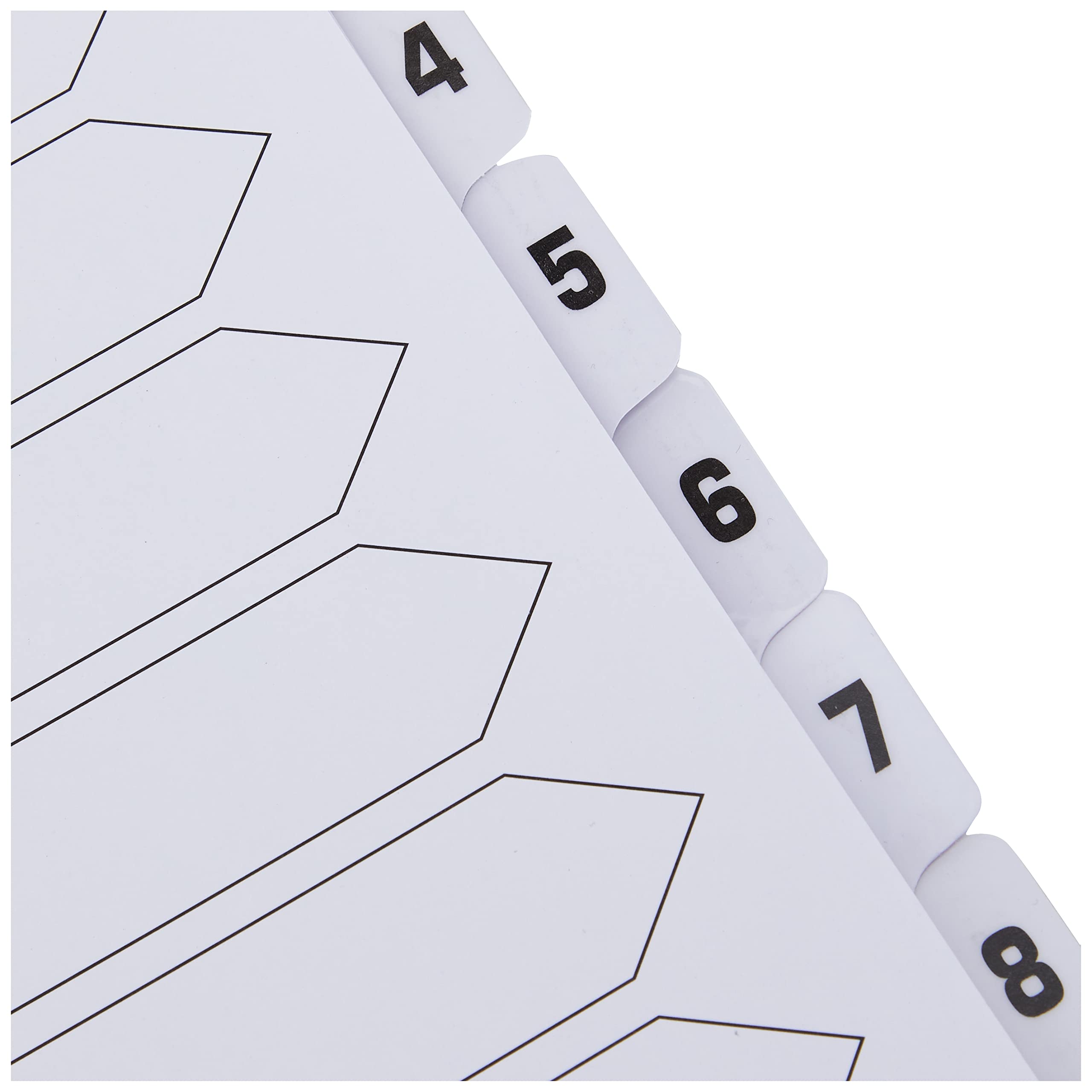 Q-Connect KF01528 A4 Index Divider Set - 1-10 Numbered Tabs, White Board, Clear Tabs | Multi-Punched