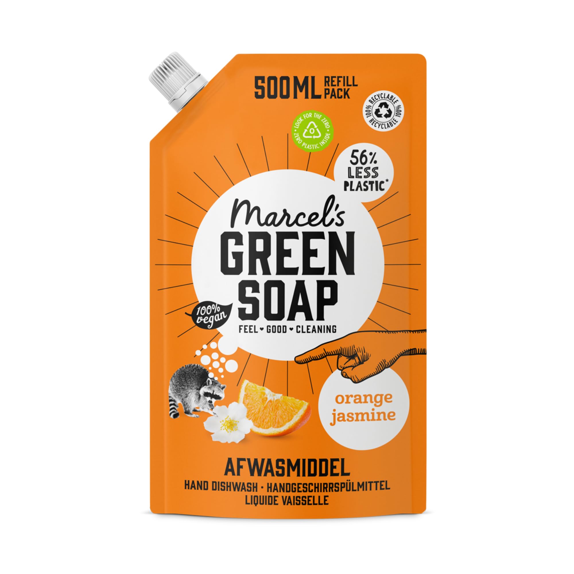 Marcel's Green Soap - Orange & Jasmine Washing-up Liquid Refill