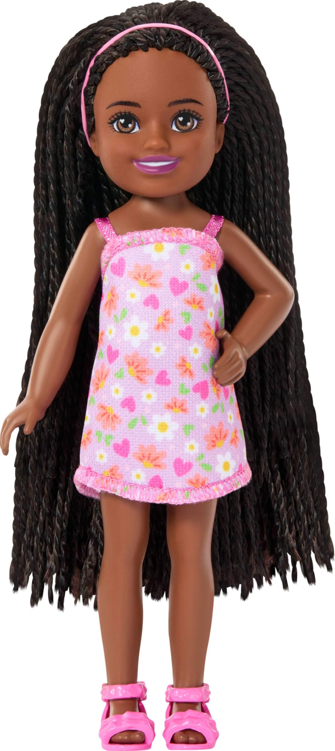 Barbie Club Chelsea Doll - 6-Inch Ari with Braided Hair & Purple Flower Dress 7