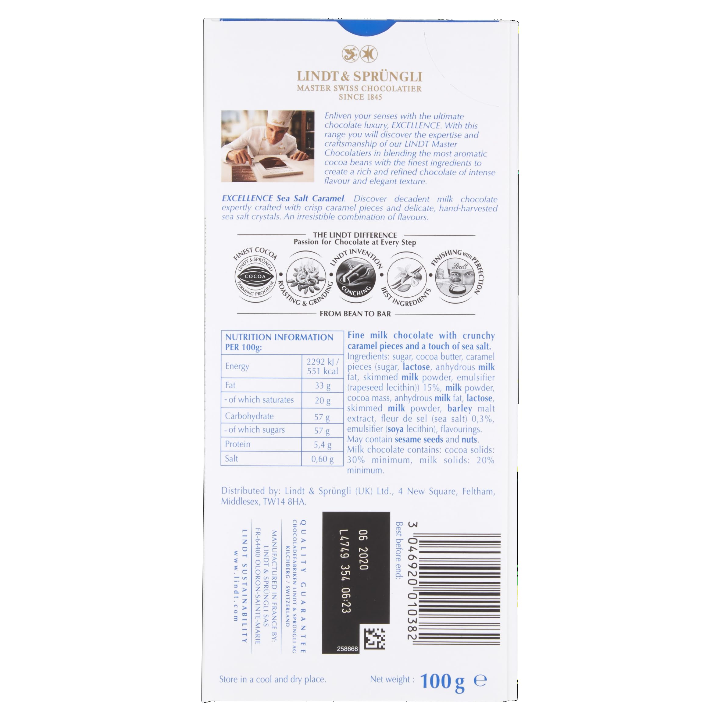 Lindt Excellence Milchschokolade mit Meersalz &amp; Karamell, 100g 6