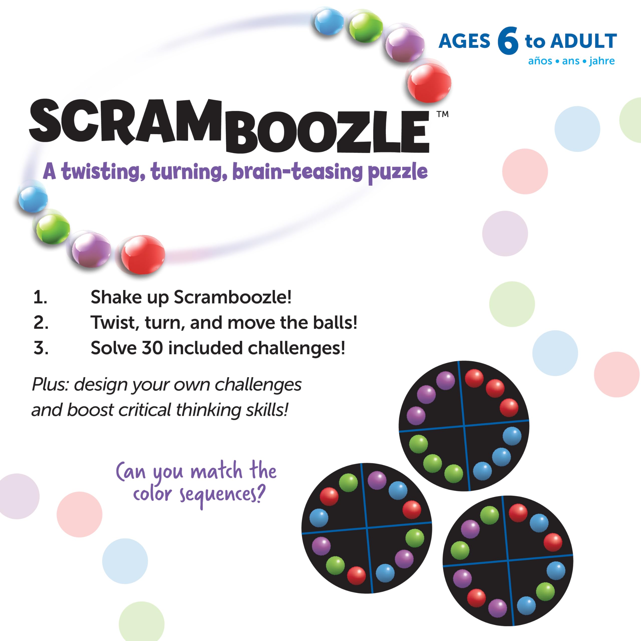 Learning Resources Scramboozle Puzzle Ball - Twist & Turn Marble Challenge Game for Kids 6-10 12
