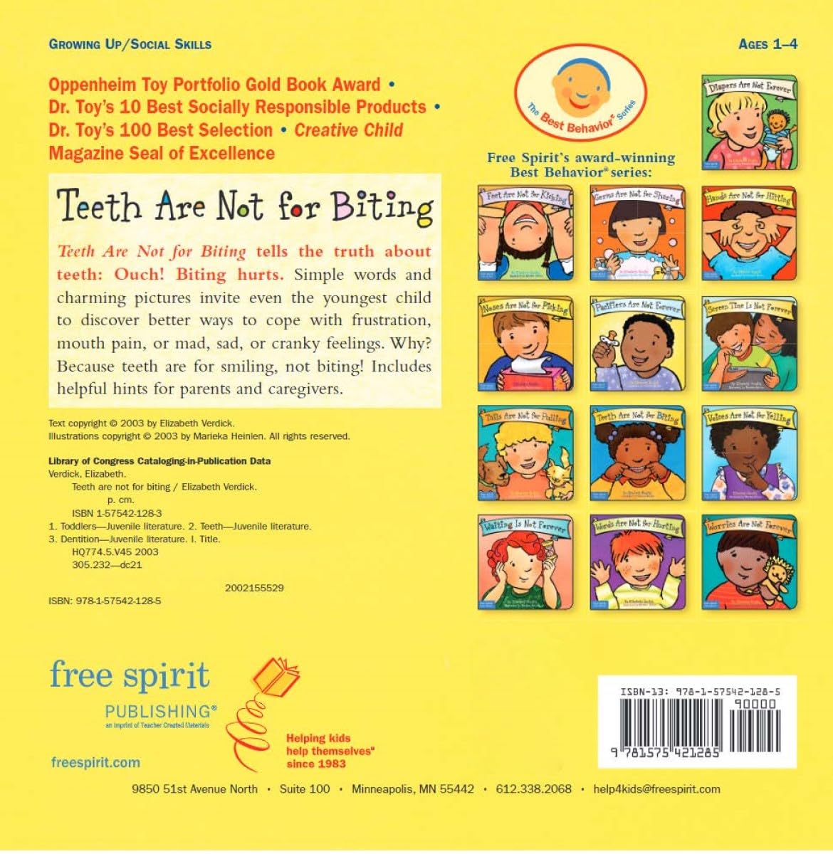 Free Spirit Publishing Teeth are Not for Biting - Board Book for Ages 2-3 | First Edition 8