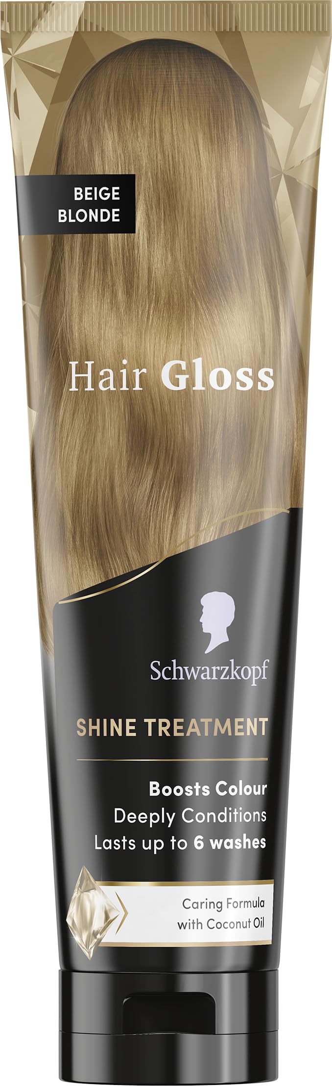 Schwarzkopf Hair Gloss Beige Blonde - Semi-Permanent Colour Refresh, 150ml | Coconut Oil Infused | Enhances Shine & Reduces Breakage 1