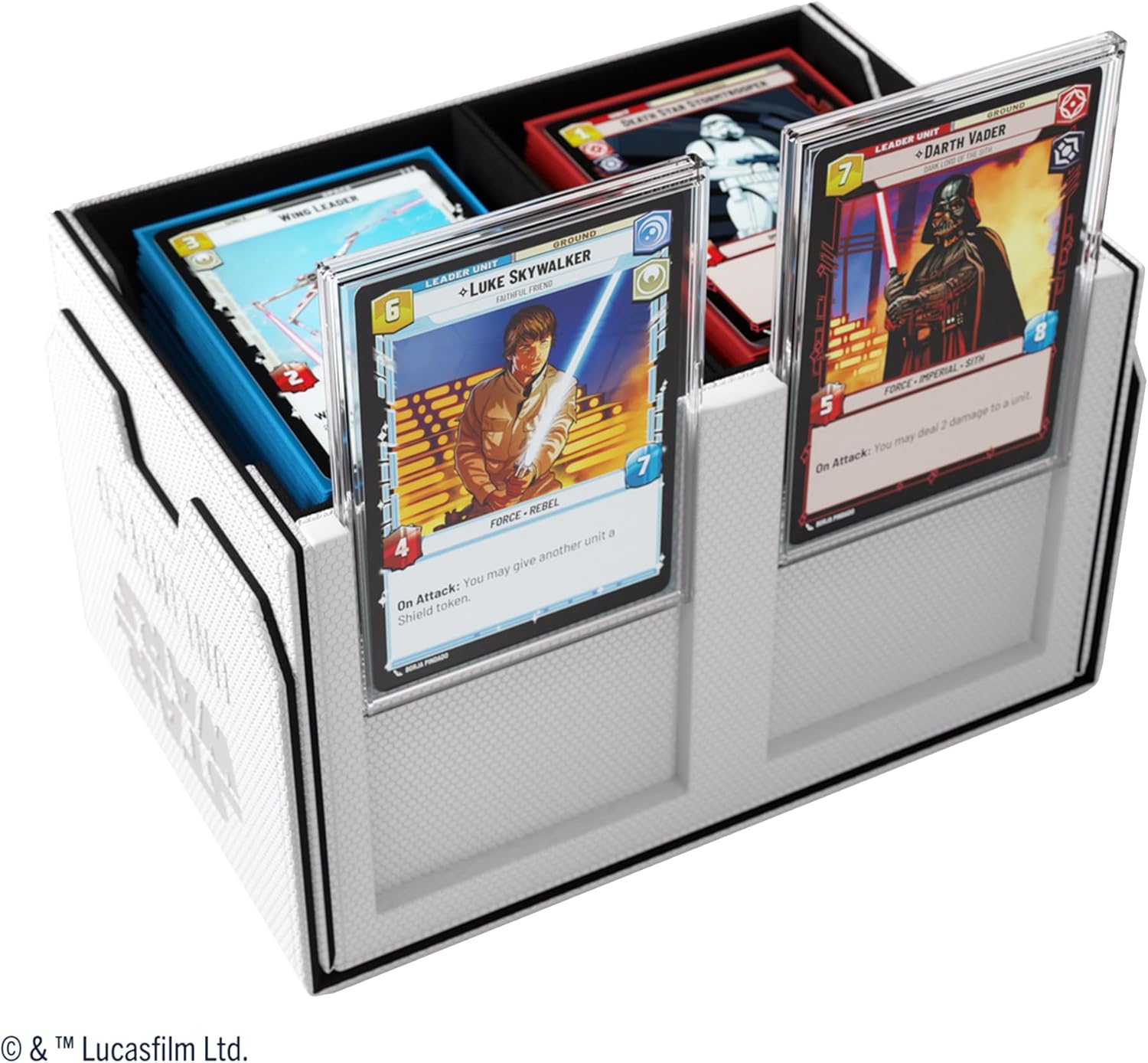 Gamegenic Star Wars Unlimited Double Deck Pod - White/Black TCG Deck Box 6