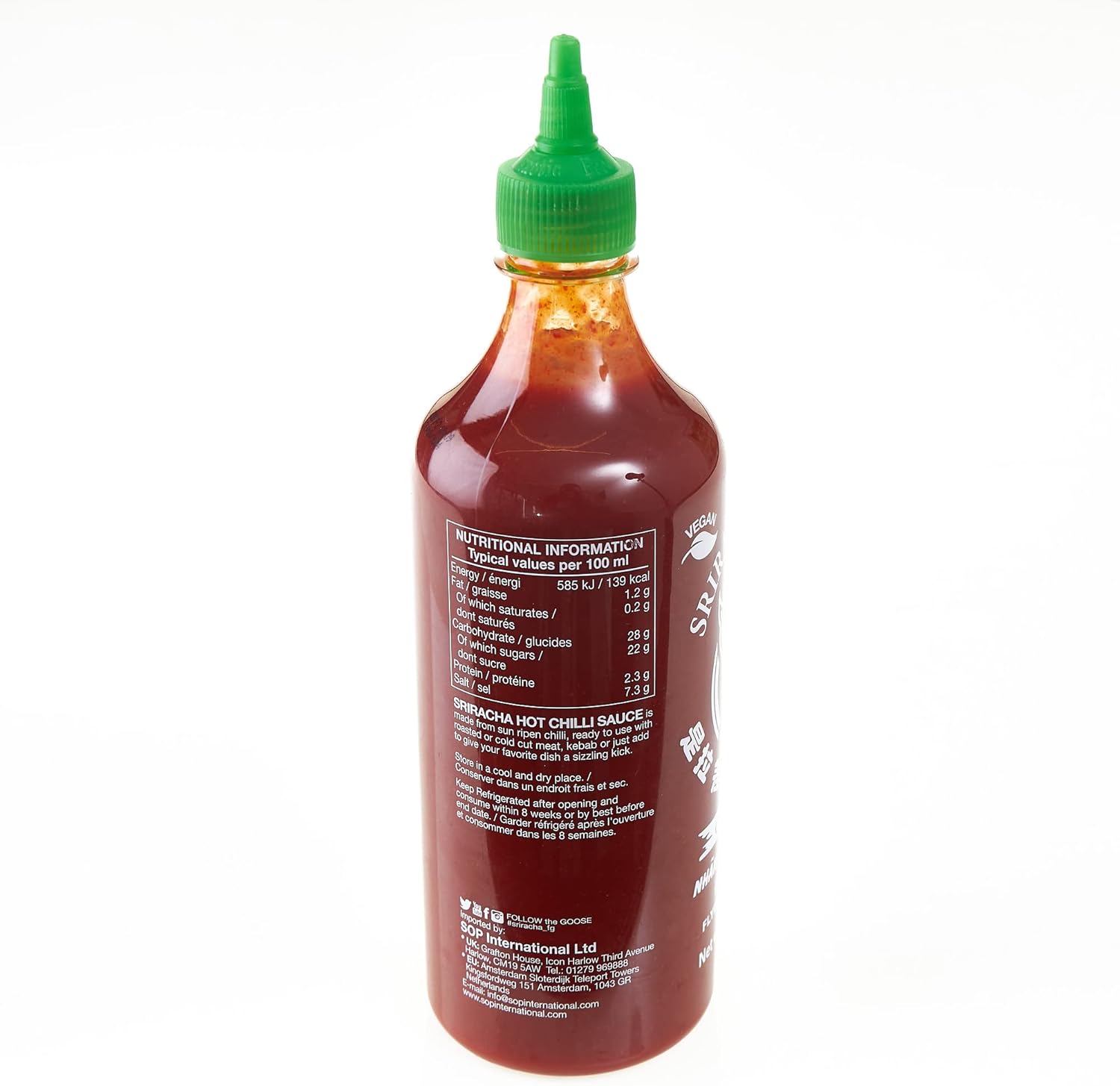 Flying Goose Sriracha Chilli Sauce 730 ml - Vegan, Gluten Free, Spicy, Large Bottle 7