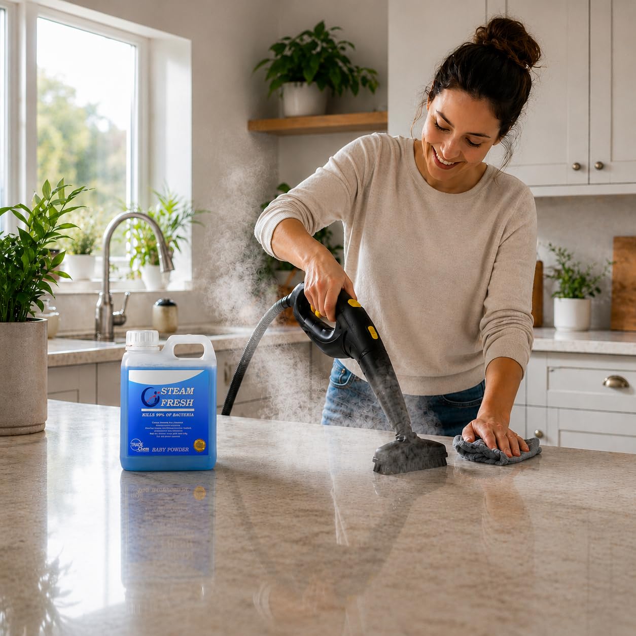 Trade Chemicals Steam Fresh Floor Cleaner Detergent - Enhanced Steam Cleaning, Lemon Scent, 500ml