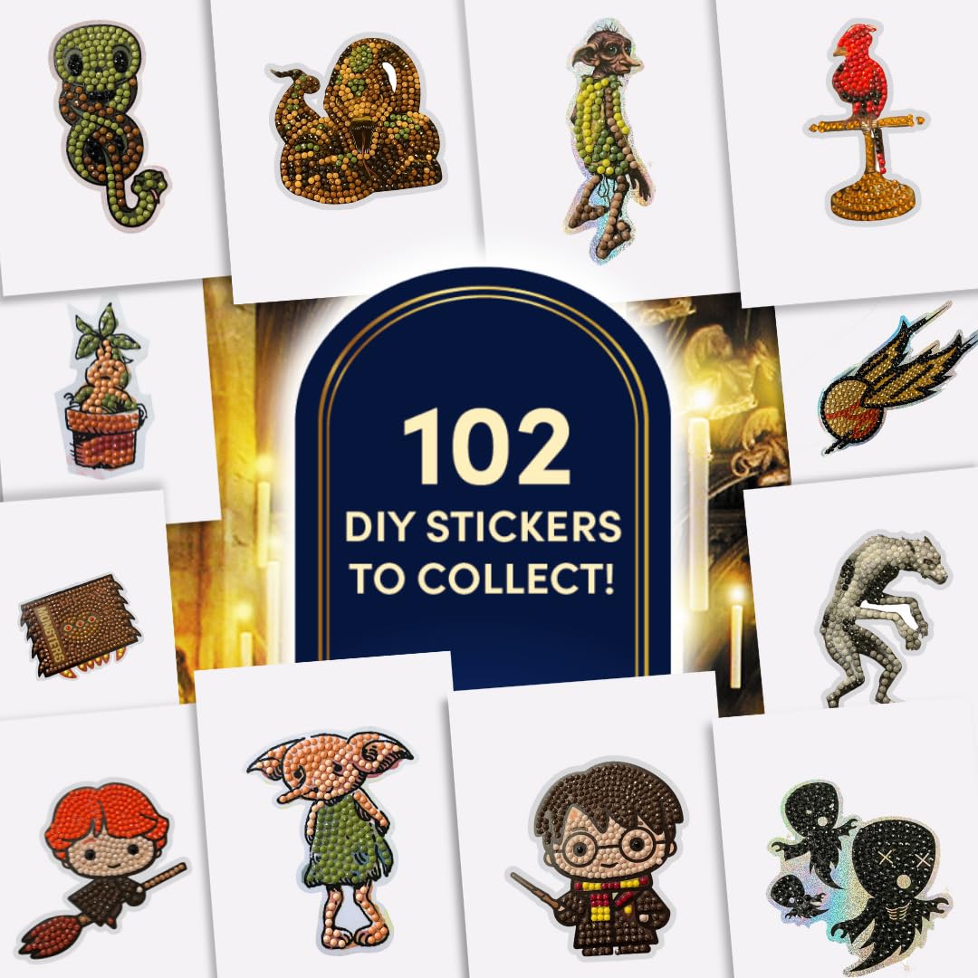 CRYSTAL ART Harry Potter Sticker Pack - 3 Mystery Diamond Art Collectible Stickers 3