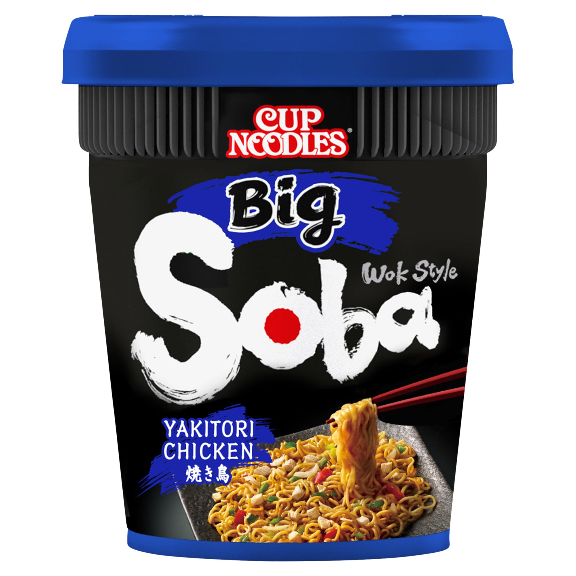 NISSIN Soba Big Yakitori Chicken Instant Wok Style Noodles Pot, 113 g (Pack of 6)