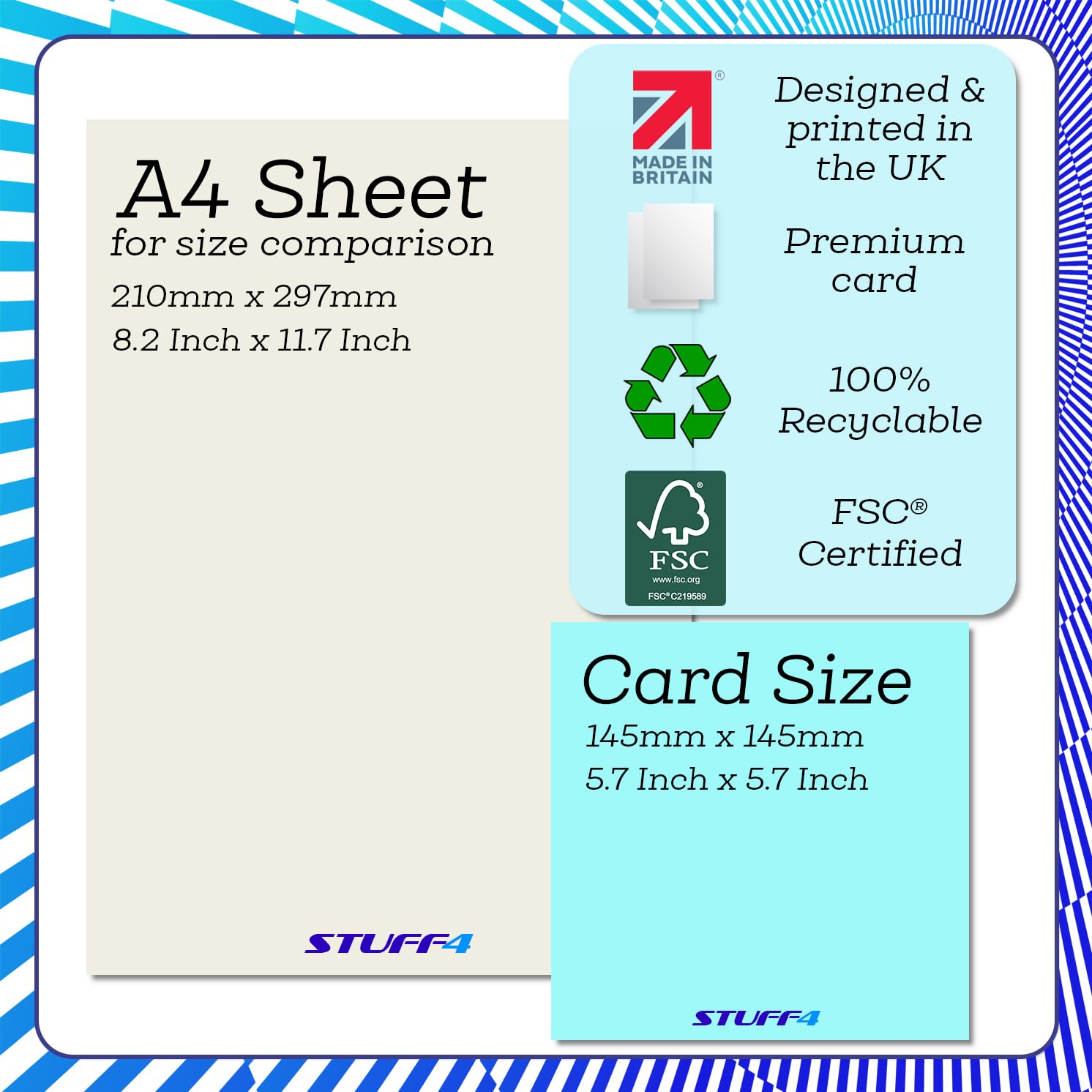 Stuff4 Playful Birthday Card for Son - Square Format | Blank Inside | Envelope Included 6