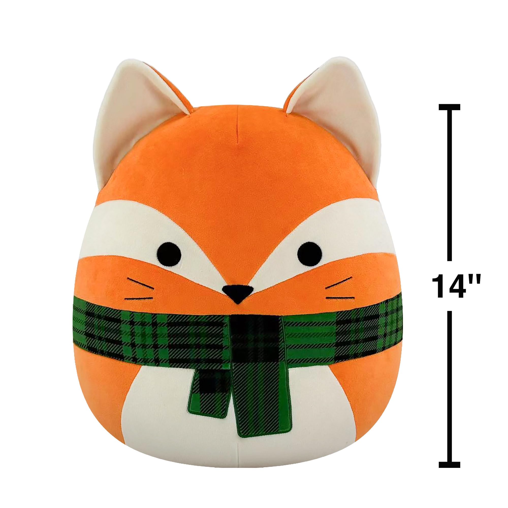 Squishmallows James the Orange Fox 14" Plush - Amazon Exclusive with Plaid Scarf 14