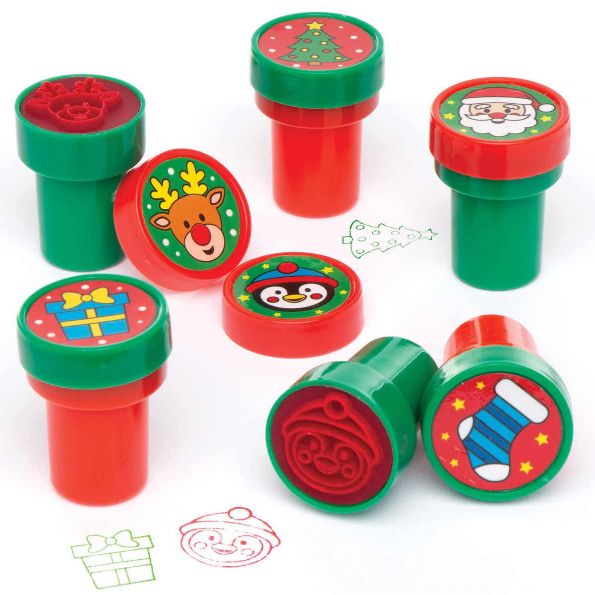 Baker Ross Christmas Self-Inking Stampers - Pack of 10 Assorted Designs, Kids Arts & Crafts