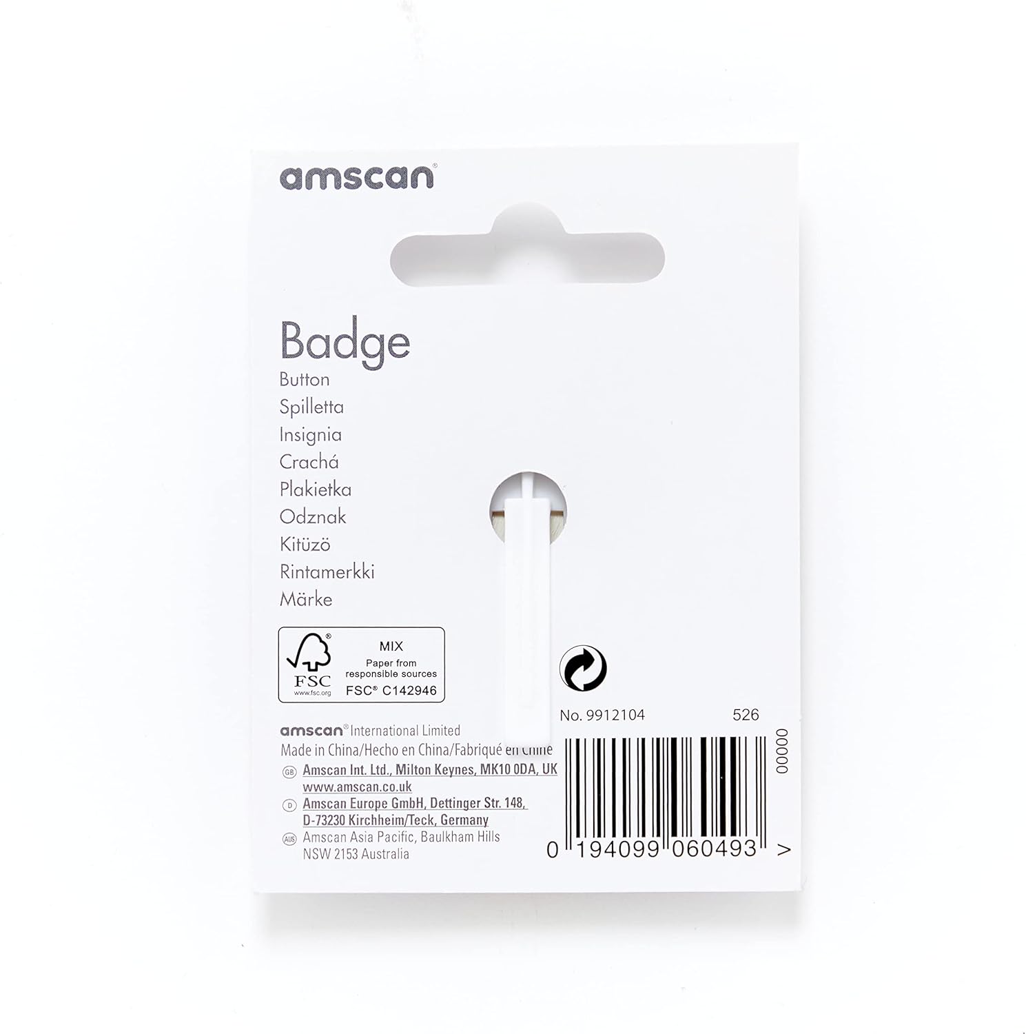 amscan 8 TODAY Birthday Badge Multicoloured Star Print 3