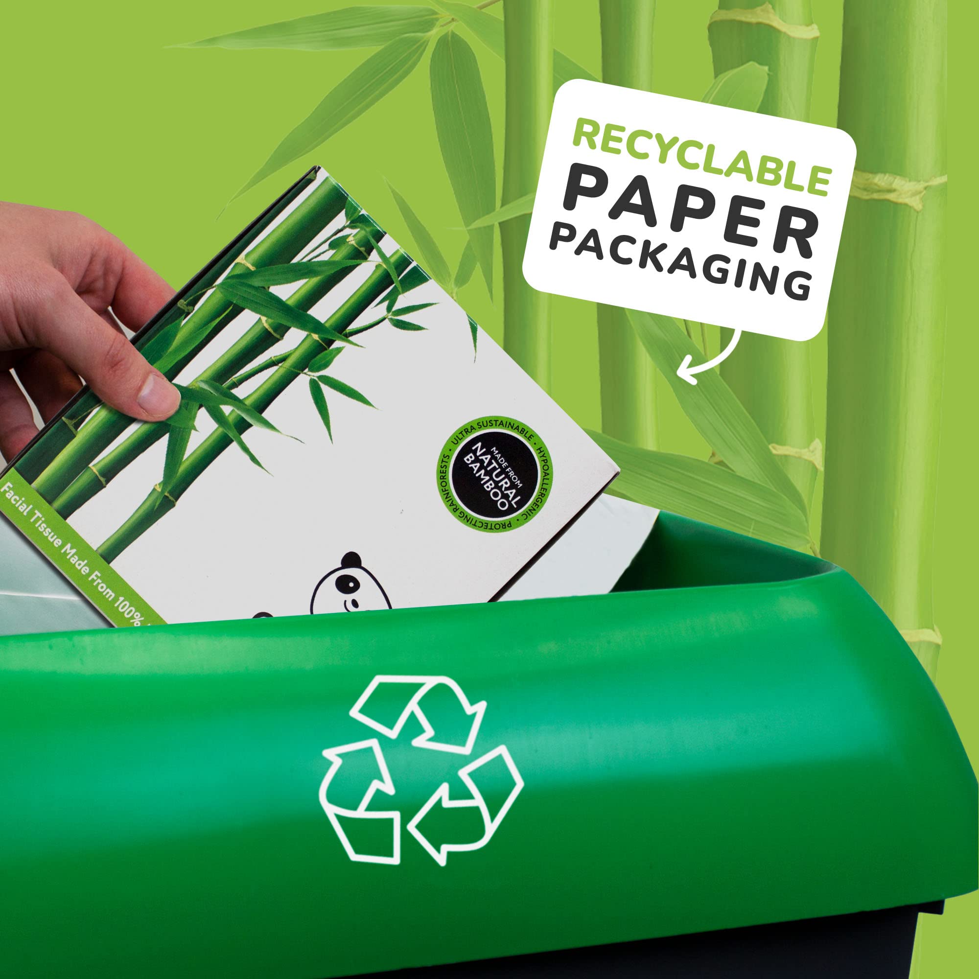 The Cheeky Panda - 100% Bamboo Facial Tissue Cube (Pack of 56) 8