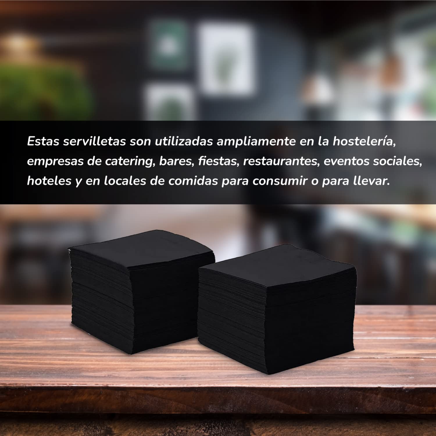 Hostelnovo Schwarze Micro-Quil-Papierservietten – Packung mit 600 Einweg-Cocktailservietten 7