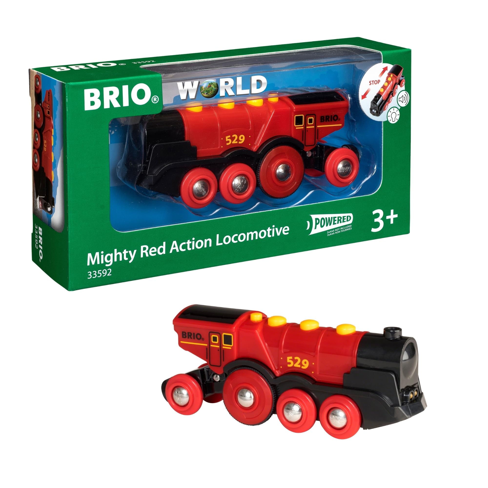 BRIO Mighty Red Locomotive Battery Powered Action Engine for Kids - Model 33592 10