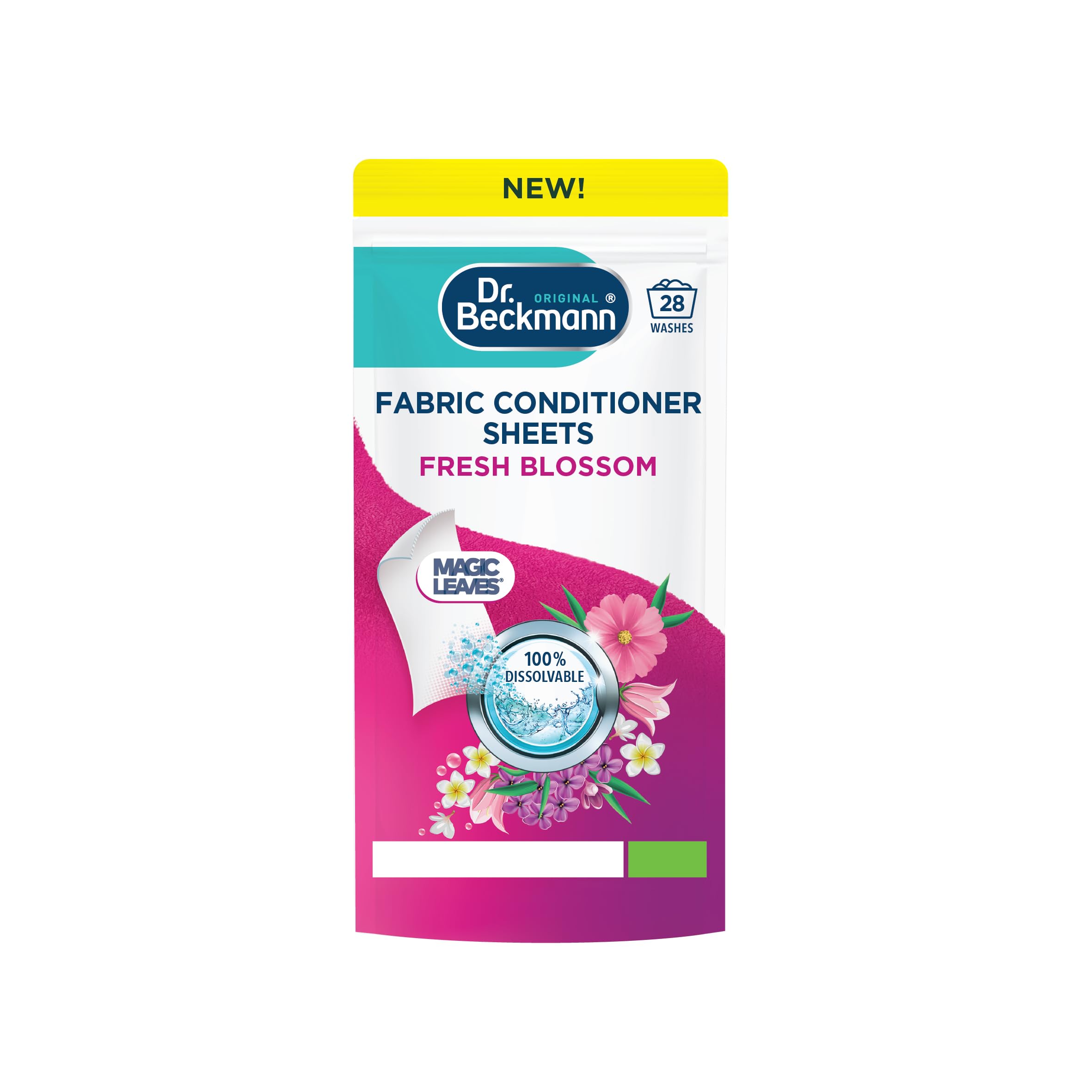 Dr. Beckmann Fabric Conditioner Sheets - Fresh Blossom Scent (75% Less Packaging)