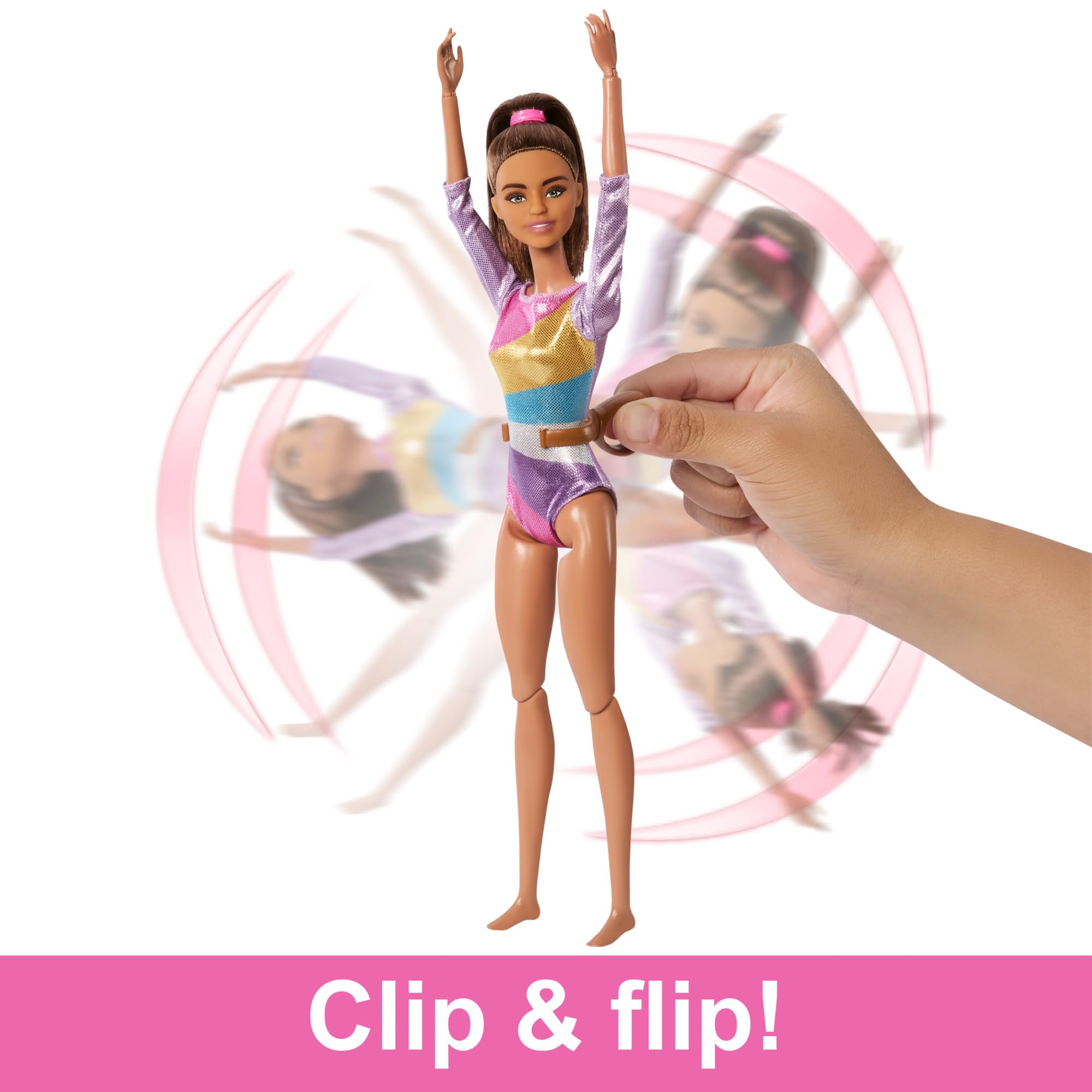 Barbie Gymnastics Doll & Accessories Playset with Brunette Doll | Includes Balance Beam & 10+ Pieces | Ages 3+ 3