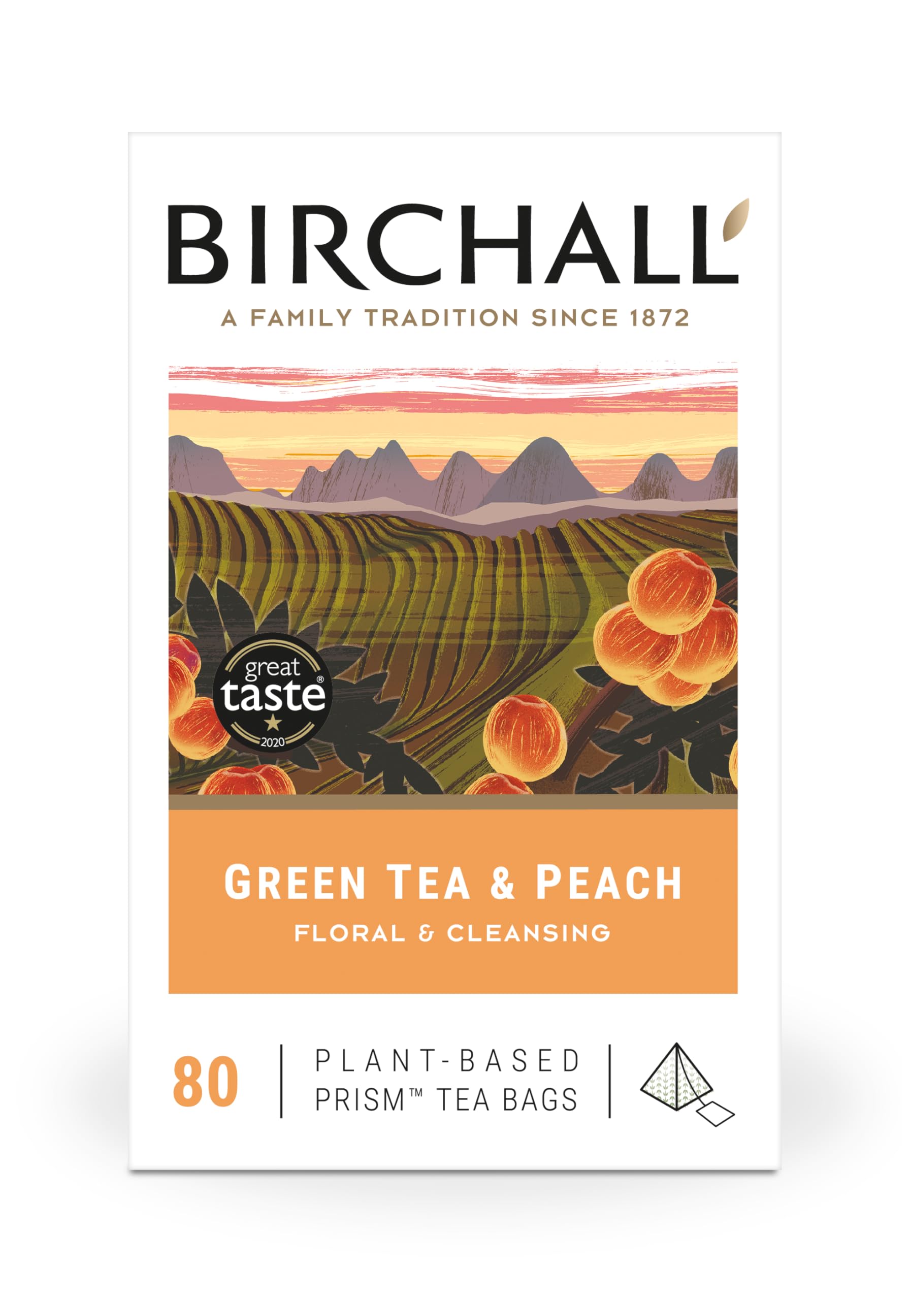 Birchall Green Tea & Peach - 80 Plant-Based Tea Bags
