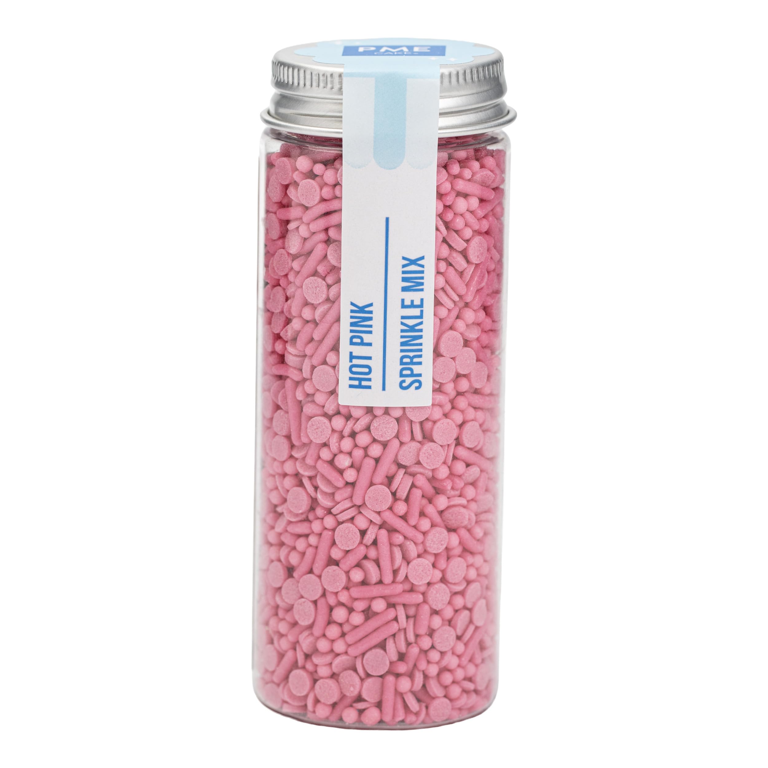 PME Cake Sprinkle Mix - Hot Pink (76g) | Blend of Strands, Beads & Confetti
